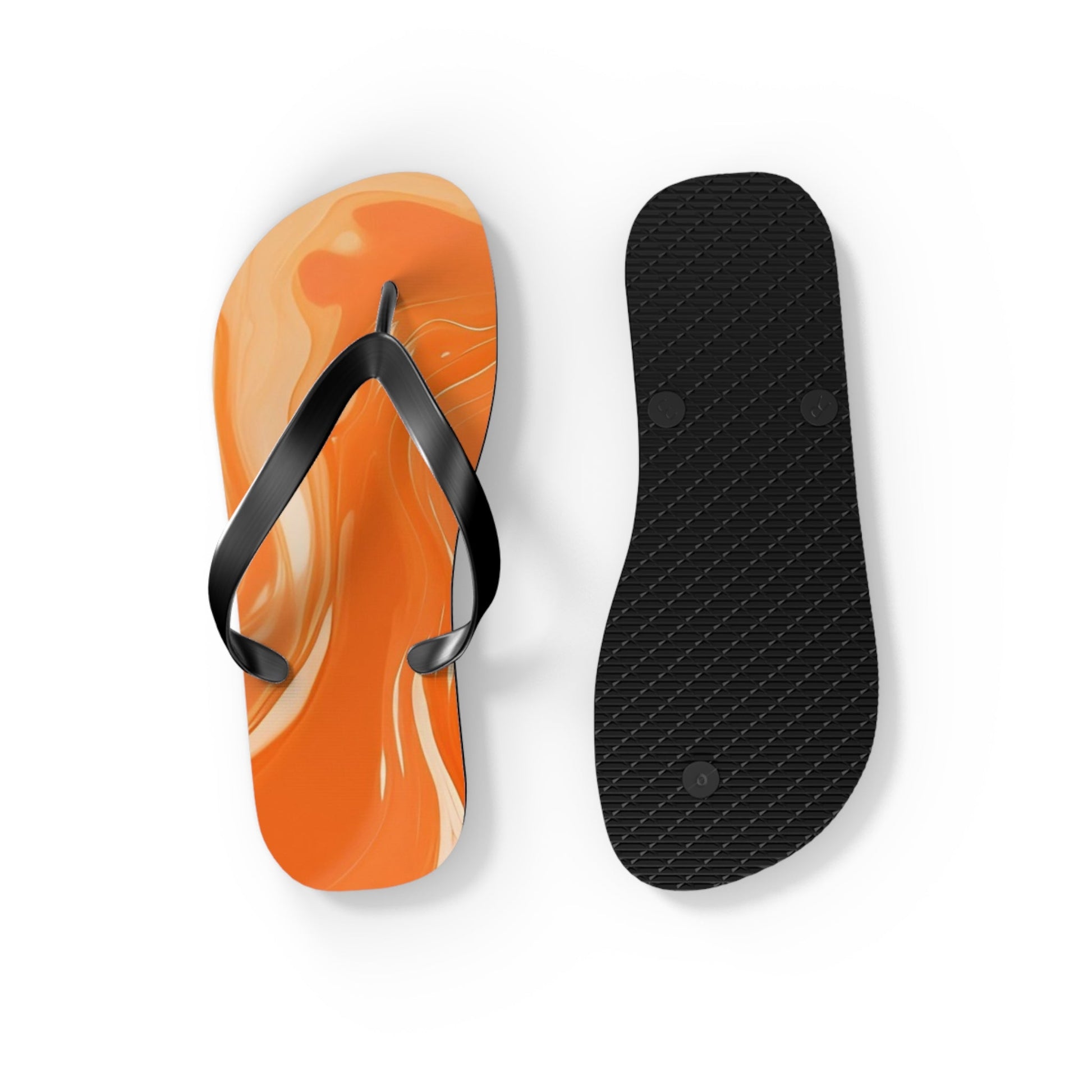 Orange and Cream Swirl Flip Flops, Artsulli - Art is Long, Life is Short, Shoes, , , , , , , 