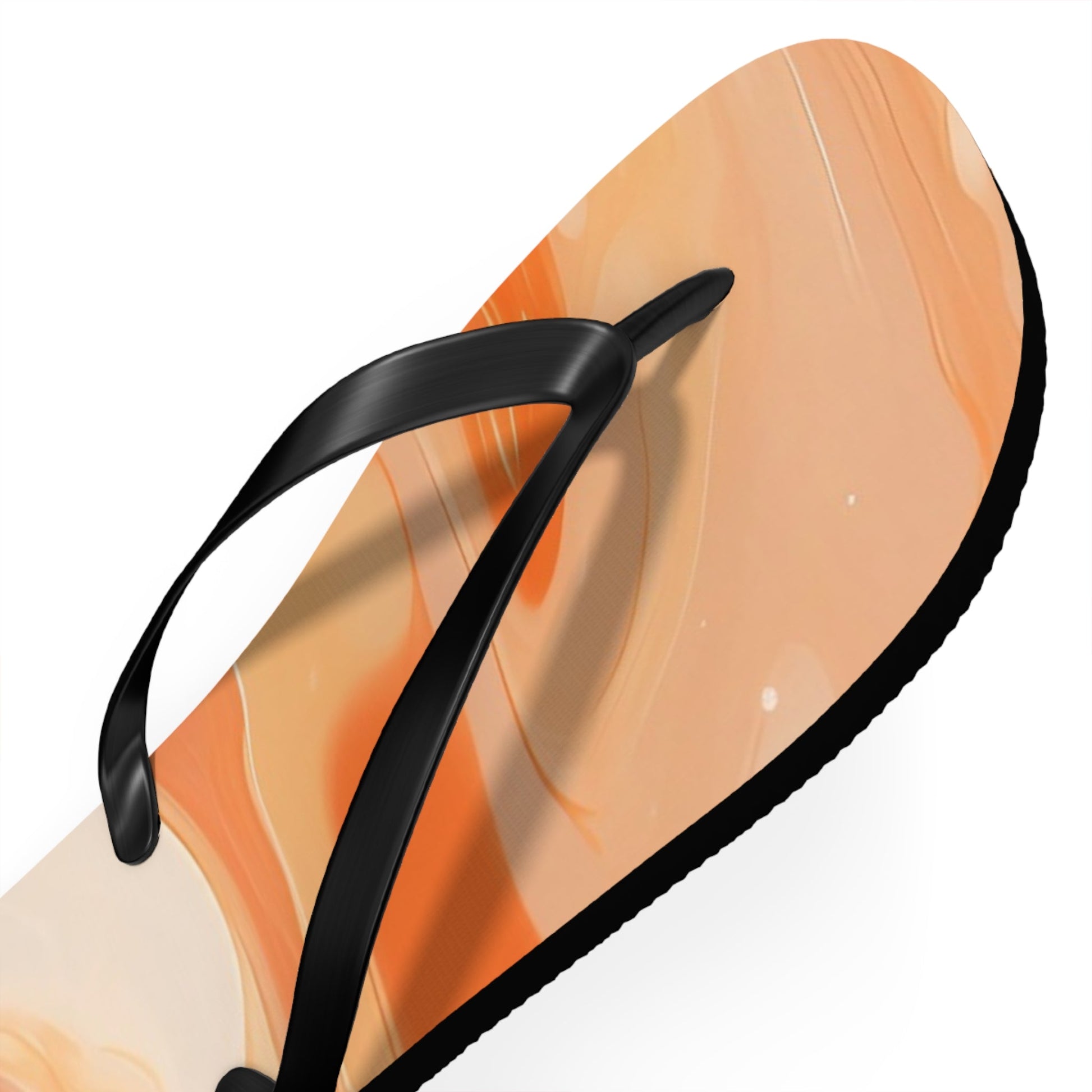Orange and Cream Swirl Flip Flops, Artsulli - Art is Long, Life is Short, Shoes, , , , , , , 
