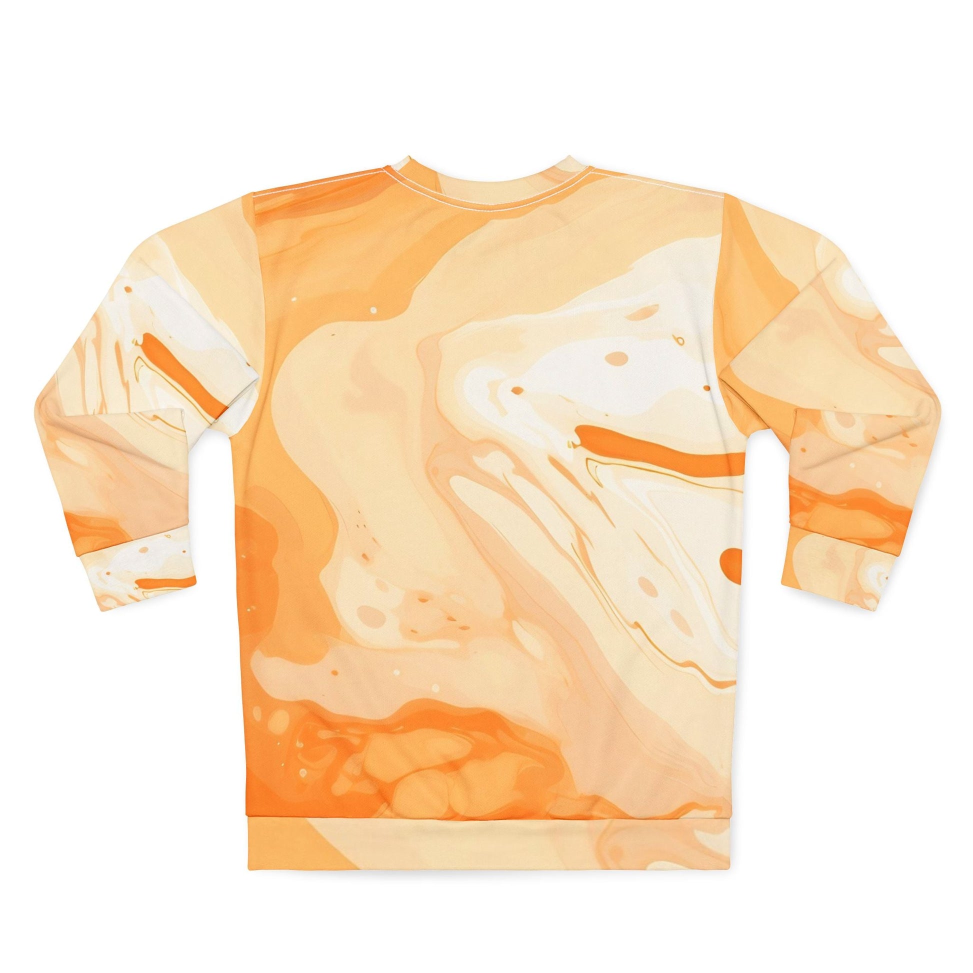 Orange and Cream Tie-Dye Crewneck Sweatshirt, Artsulli - Art is Long, Life is Short, All Over Prints, , , , , , , 