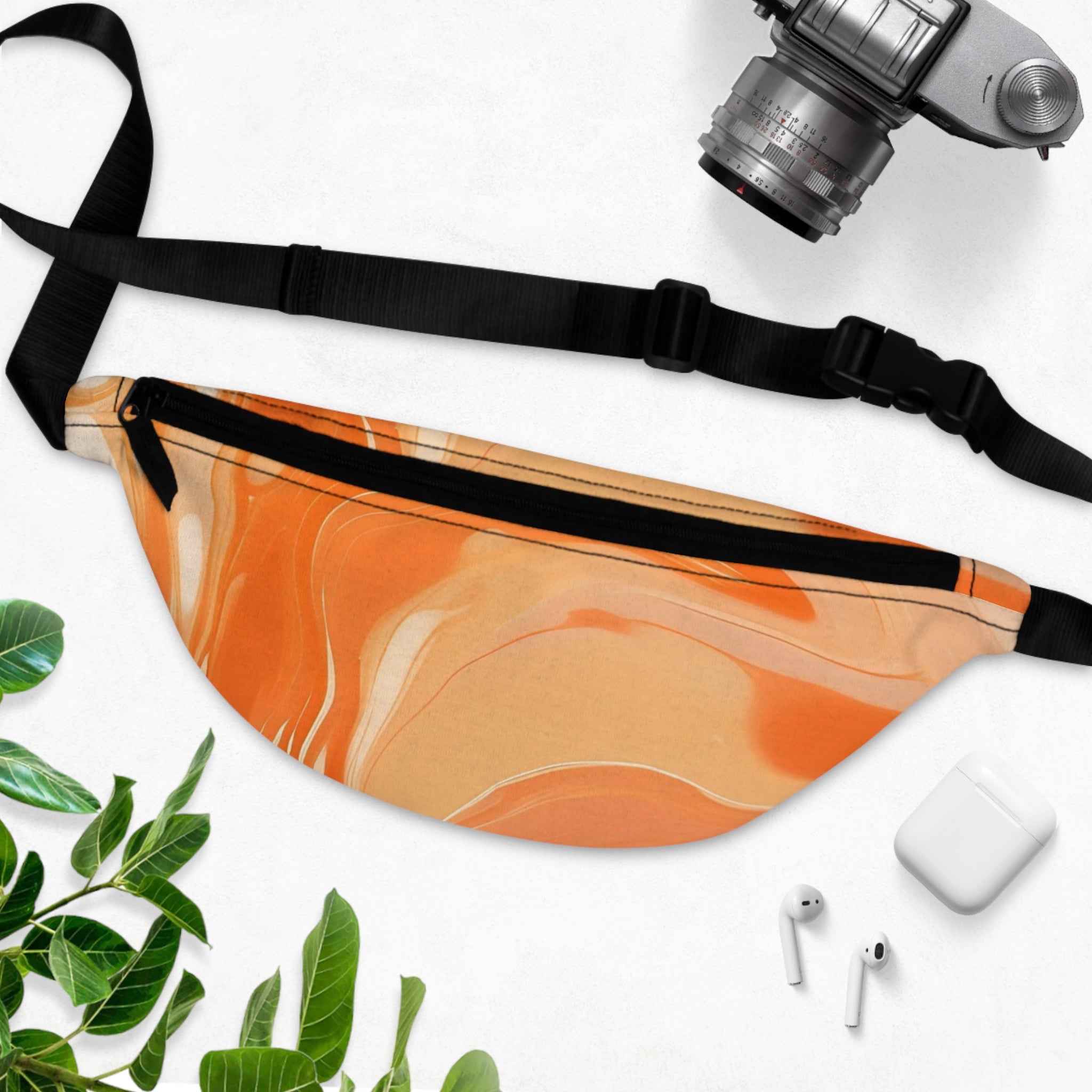 Orange and Peach Abstract Fanny Pack, Artsulli - Art is Long, Life is Short, Bags, , , , , , , 