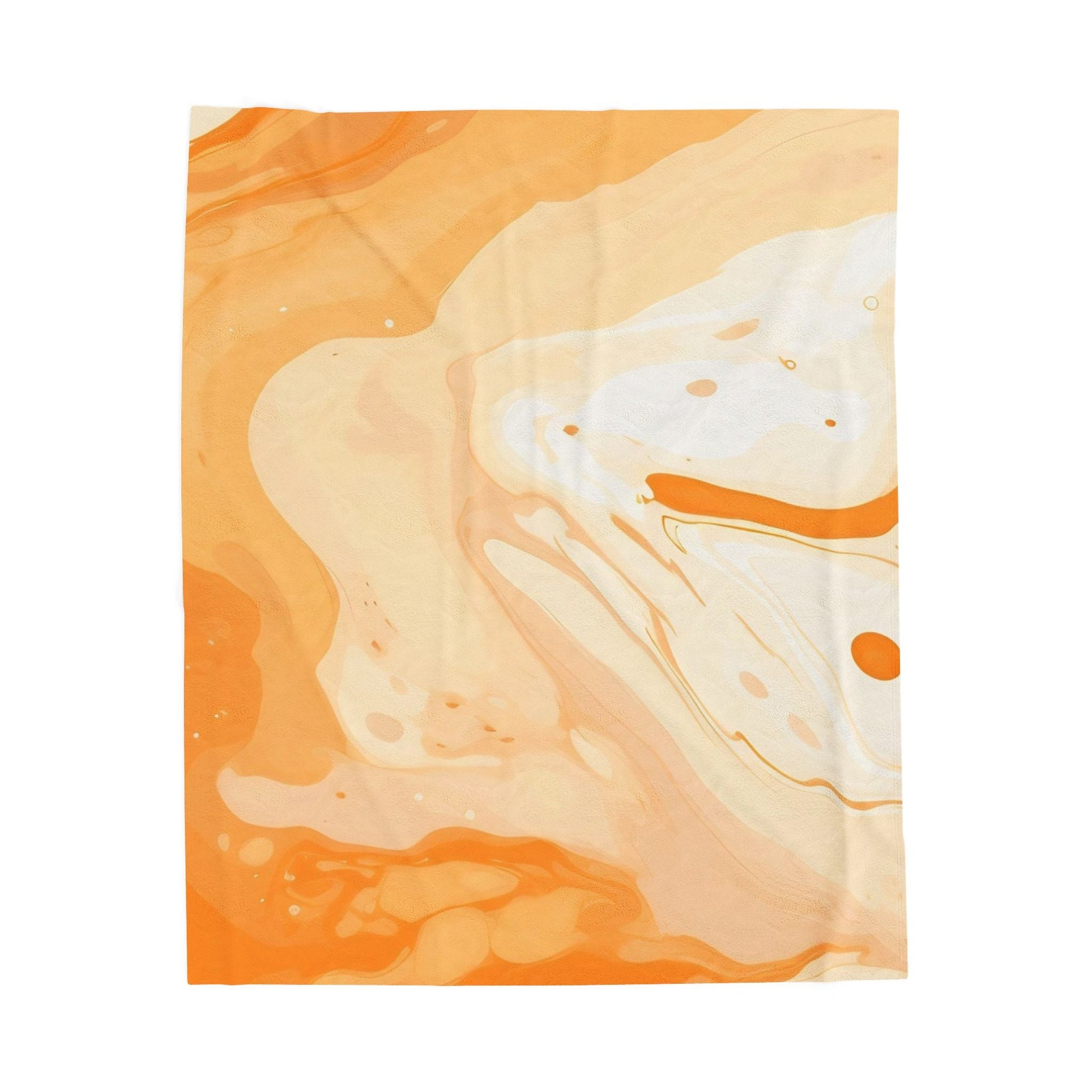 Orange and Peach Abstract Fluid Art Plush Blanket, Artsulli - Art is Long, Life is Short, All Over Prints, Size, 50" × 60", , , , , 20283722099924734571