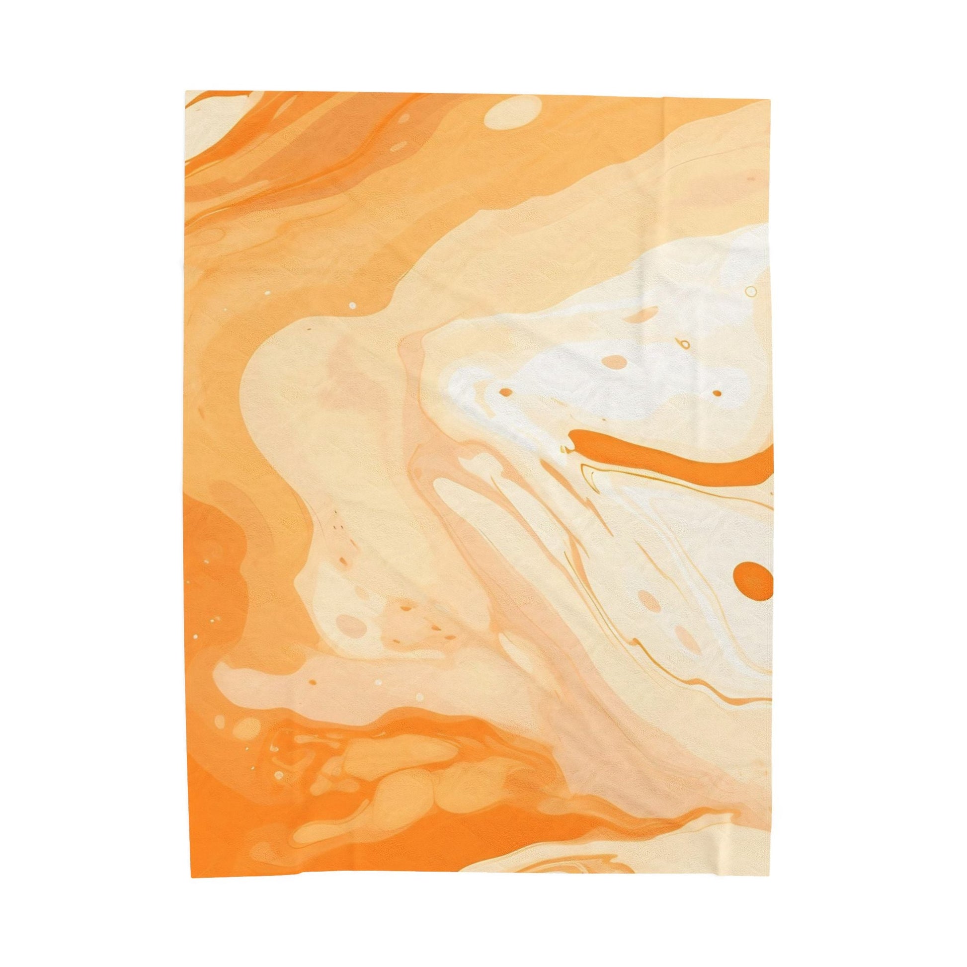 Orange and Peach Abstract Fluid Art Plush Blanket, Artsulli - Art is Long, Life is Short, All Over Prints, Size, 60" × 80", , , , , 16148823491835158203