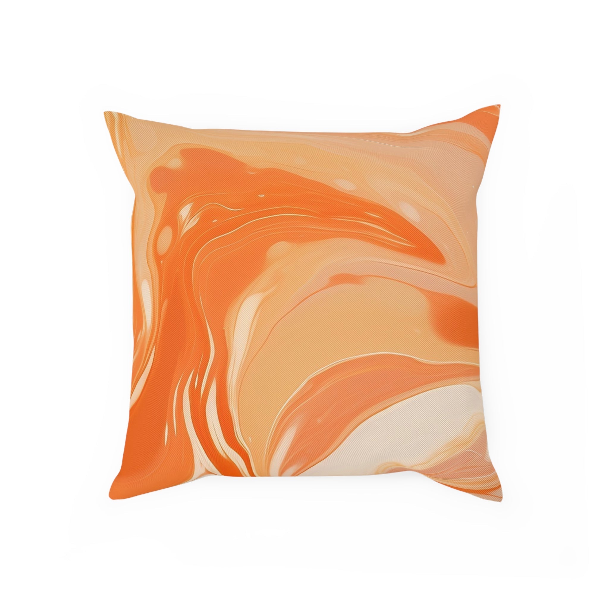 Orange and Peach Marble Throw Pillow, Artsulli - Art is Long, Life is Short, Home Decor, Size, 15.7" × 15.7", , , , , 11264609404605199909