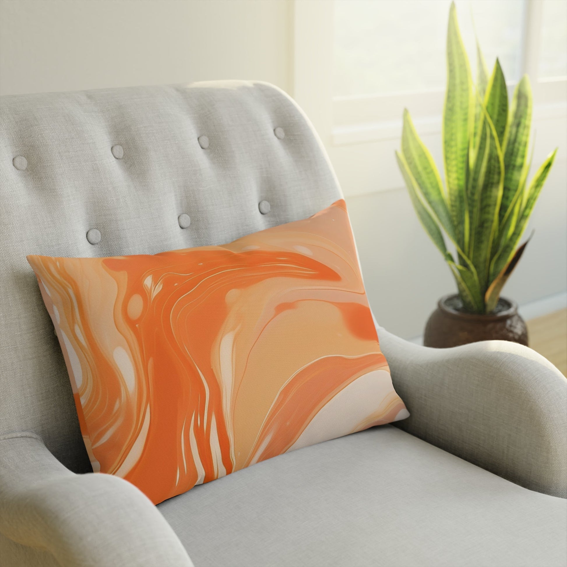 Orange and Peach Marble Throw Pillow, Artsulli - Art is Long, Life is Short, Home Decor, , , , , , , 
