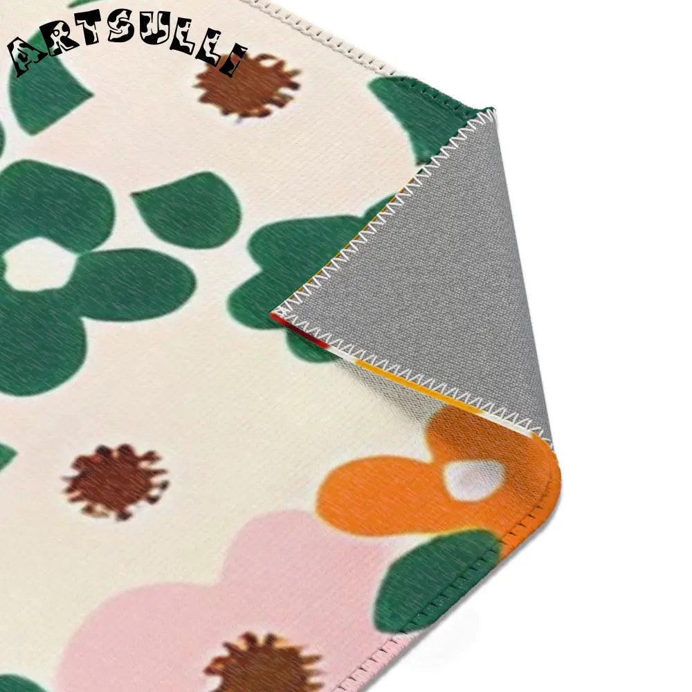 Orange and Pink Floral Cream Area Rug, Artsulli - Art is Long, Life is Short, Home Decor, , , , , , , 