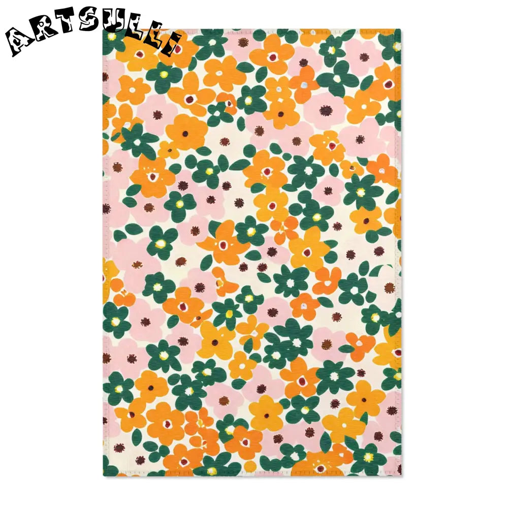 JAKKOUTTHEBXX Orange and Pink Floral Cream Area Rug 2025