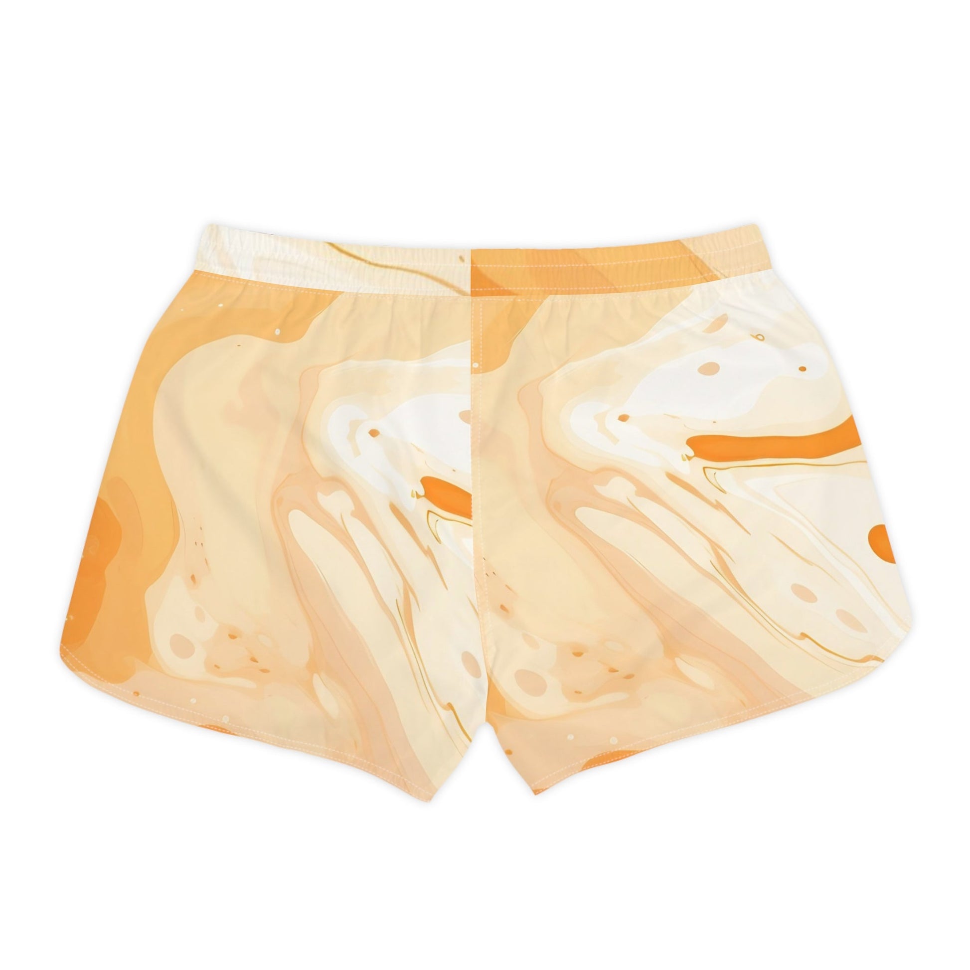 Orange and White Abstract Athletic Shorts, Artsulli - Art is Long, Life is Short, All Over Prints, , , , , , , 