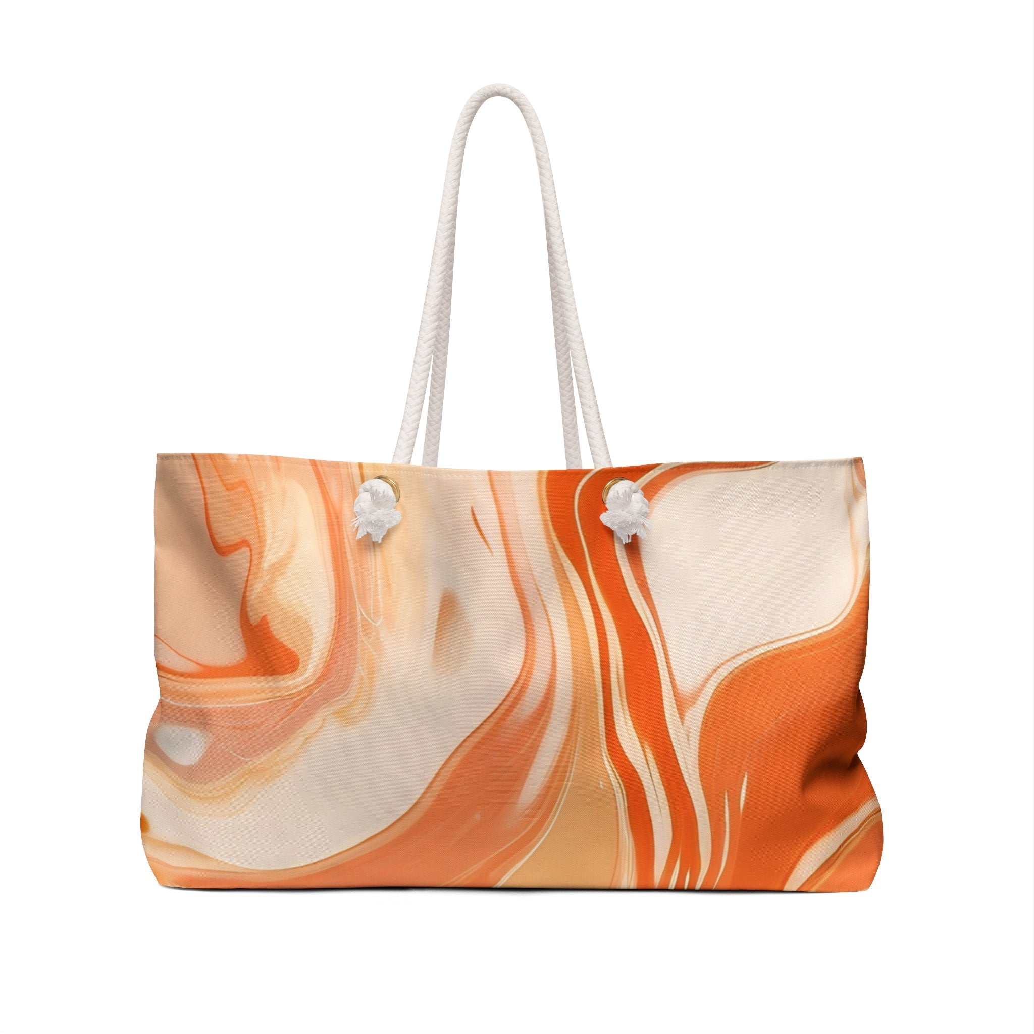 Orange and White Abstract Weekender Tote, Artsulli - Art is Long, Life is Short, Bags, , , , , , , 