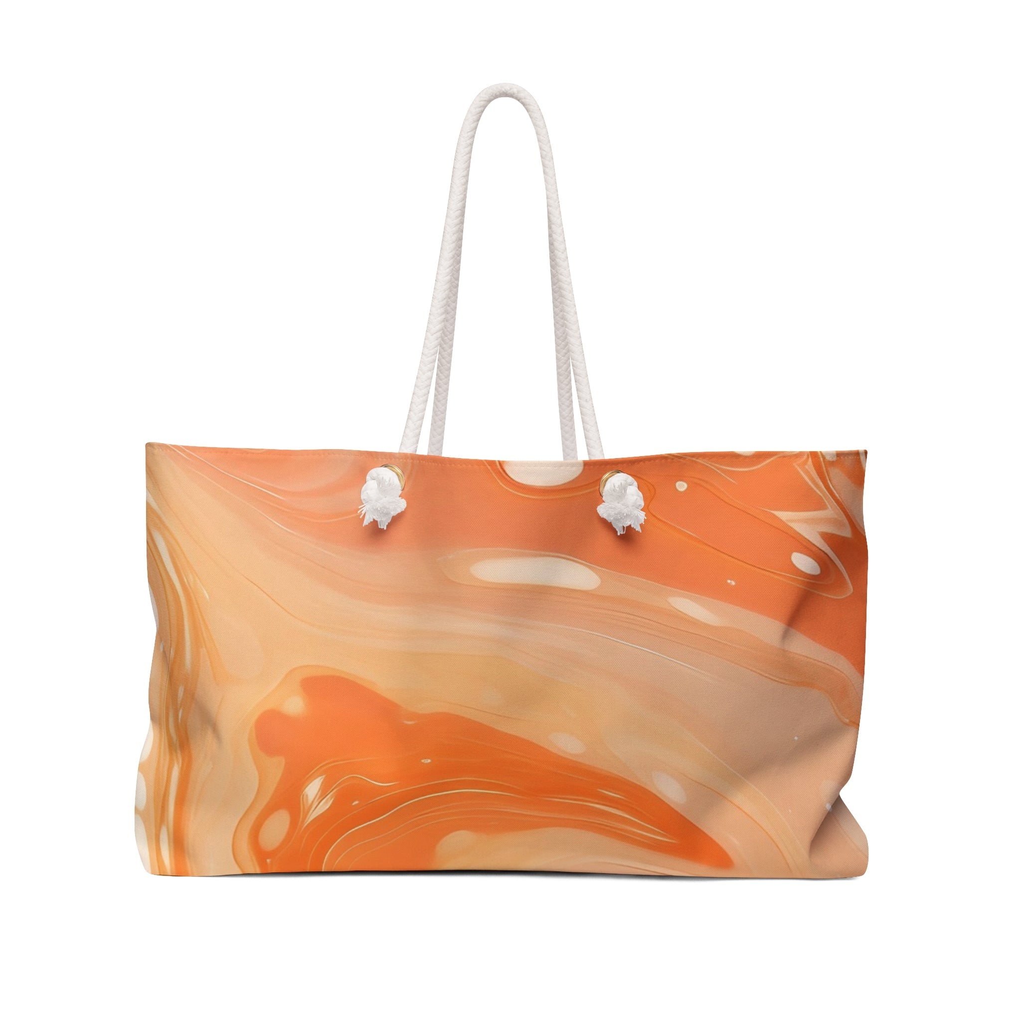 Orange and White Abstract Weekender Tote, Artsulli - Art is Long, Life is Short, Bags, Size, 24" × 13", , , , , 29030927106380030809