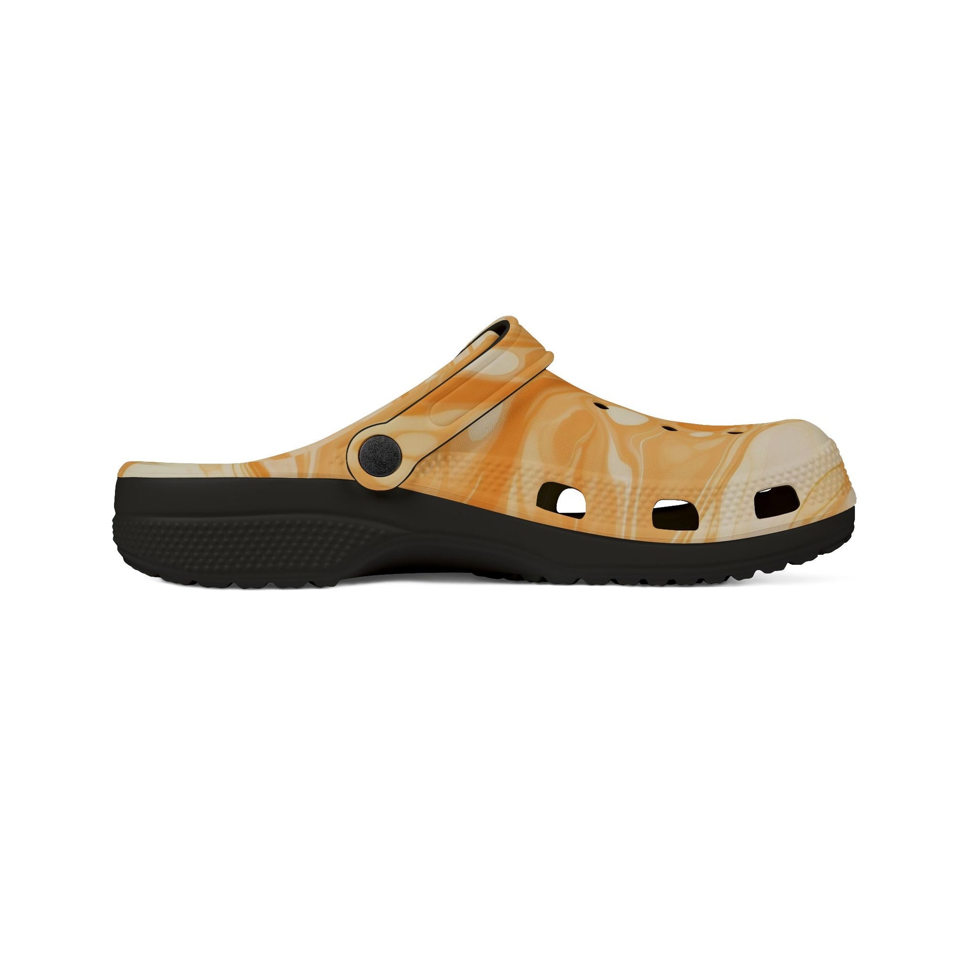 Printify Orange and White Marbled EVA Foam Crocs Clogs 2025