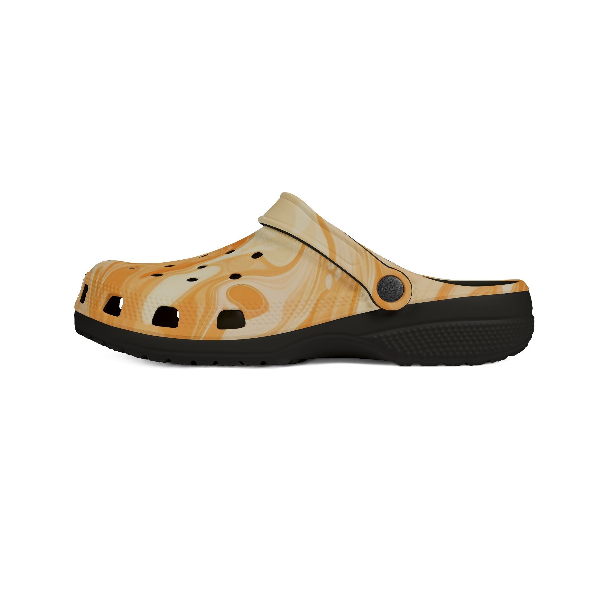 Printify Orange and White Marbled EVA Foam Crocs Clogs 2025
