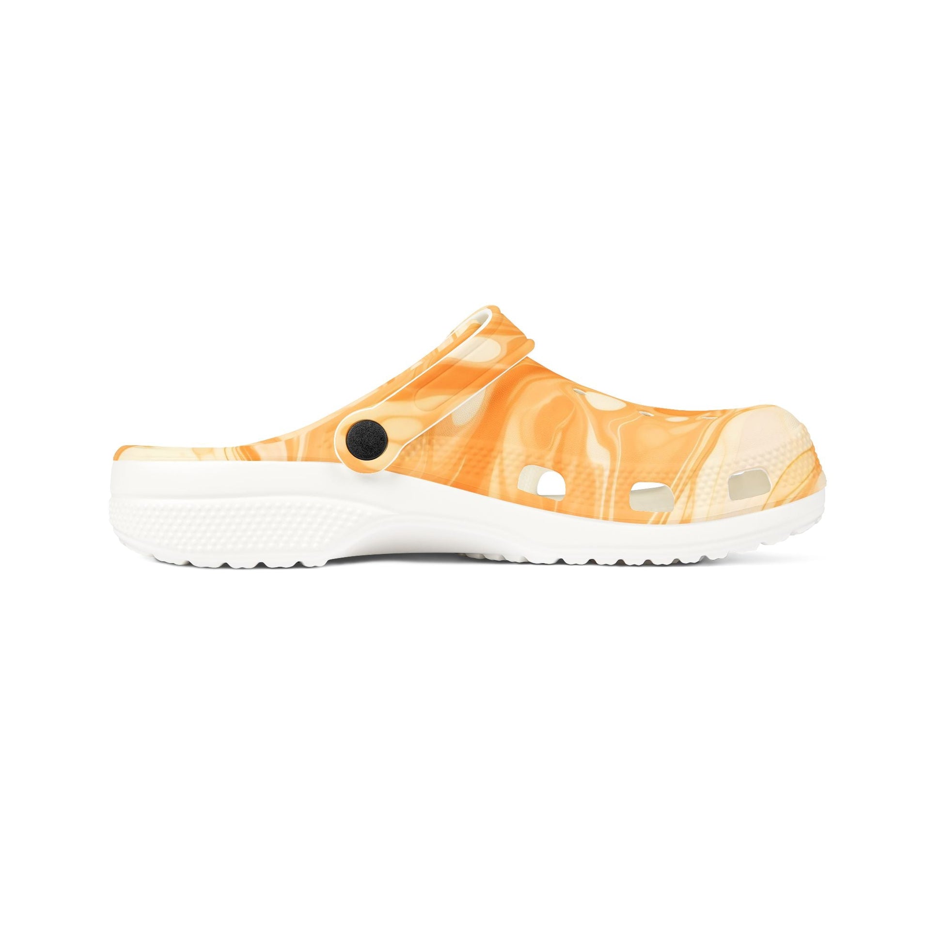 Printify Orange and White Marbled EVA Foam Crocs Clogs 2025