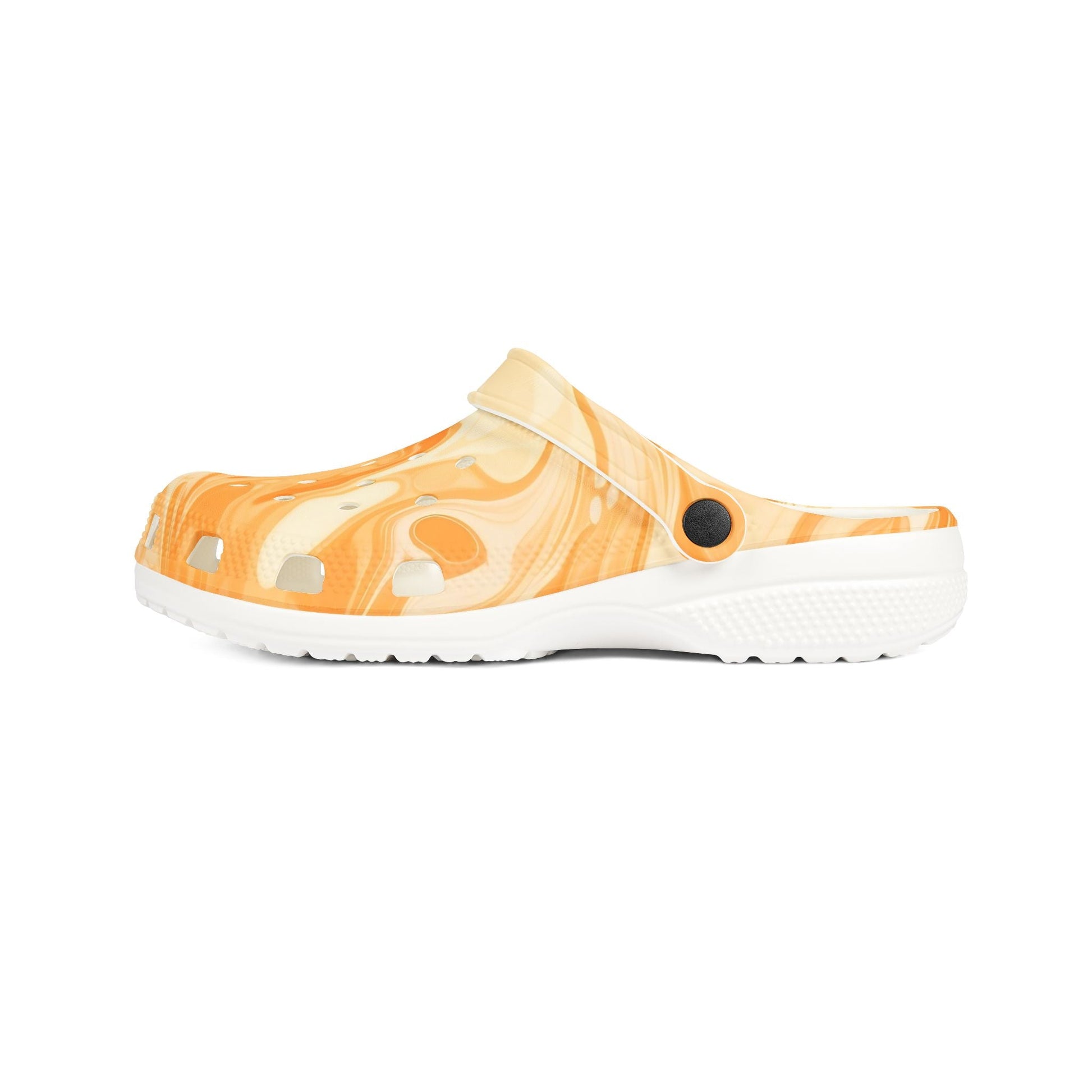 Printify Orange and White Marbled EVA Foam Crocs Clogs 2025