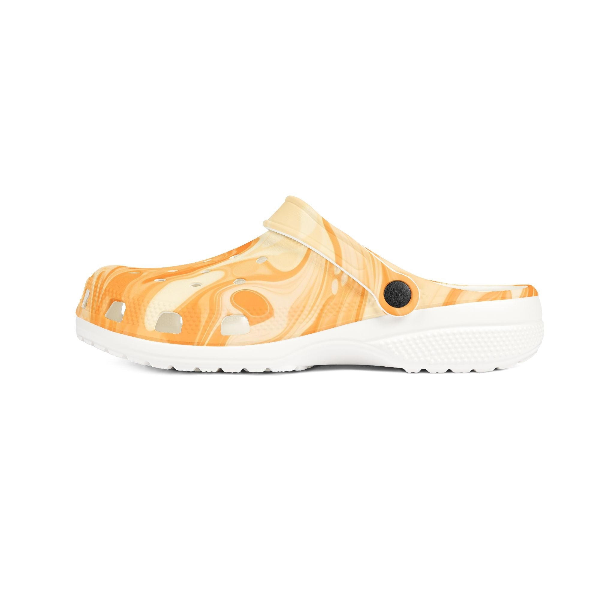 Printify Orange and White Marbled EVA Foam Crocs Clogs 2025