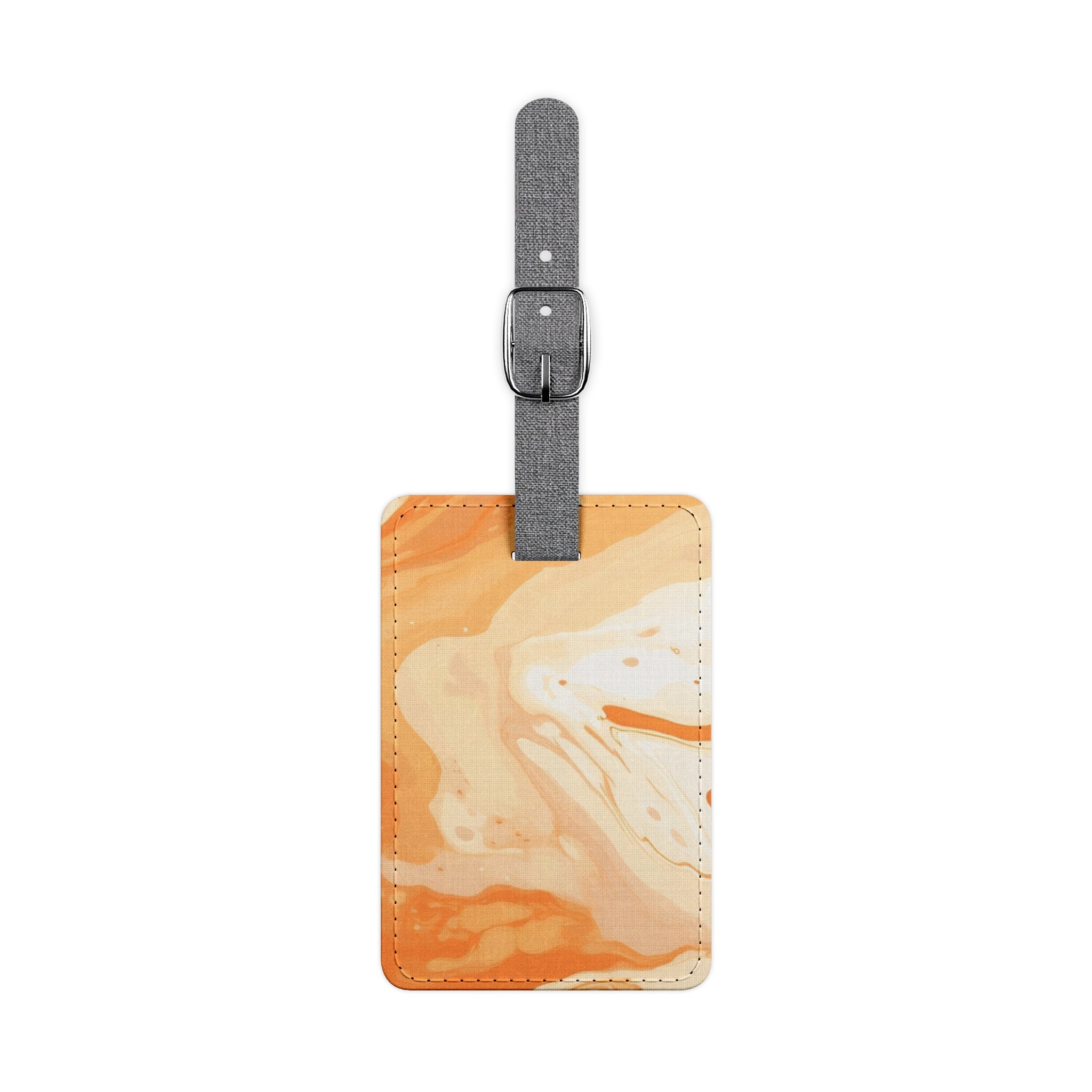 Orange and White Marbled Luggage Tag, Artsulli - Art is Long, Life is Short, Accessories, Size, One size, Shape, Rectangle, , , 33452819838438972617