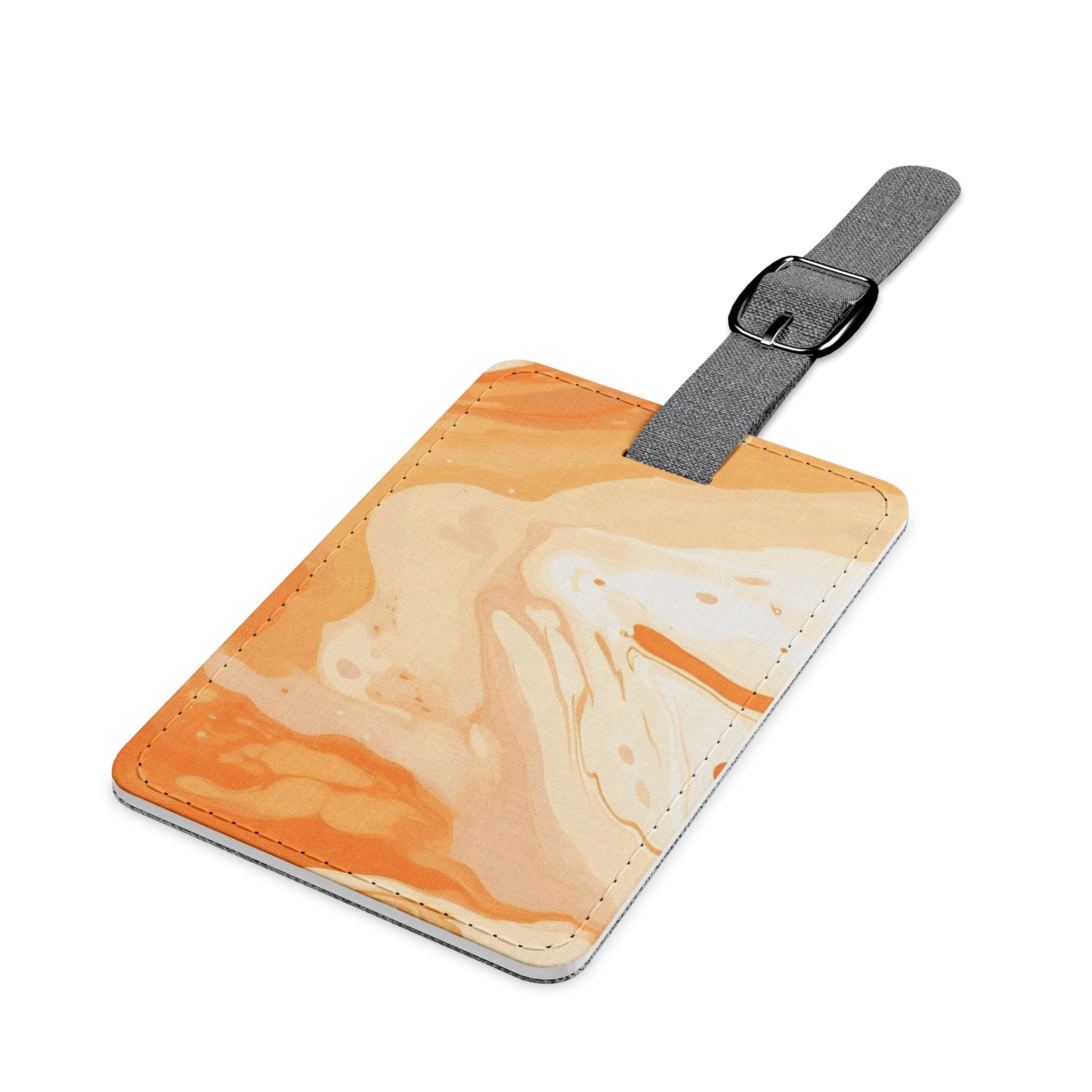 Orange and White Marbled Luggage Tag, Artsulli - Art is Long, Life is Short, Accessories, , , , , , , 