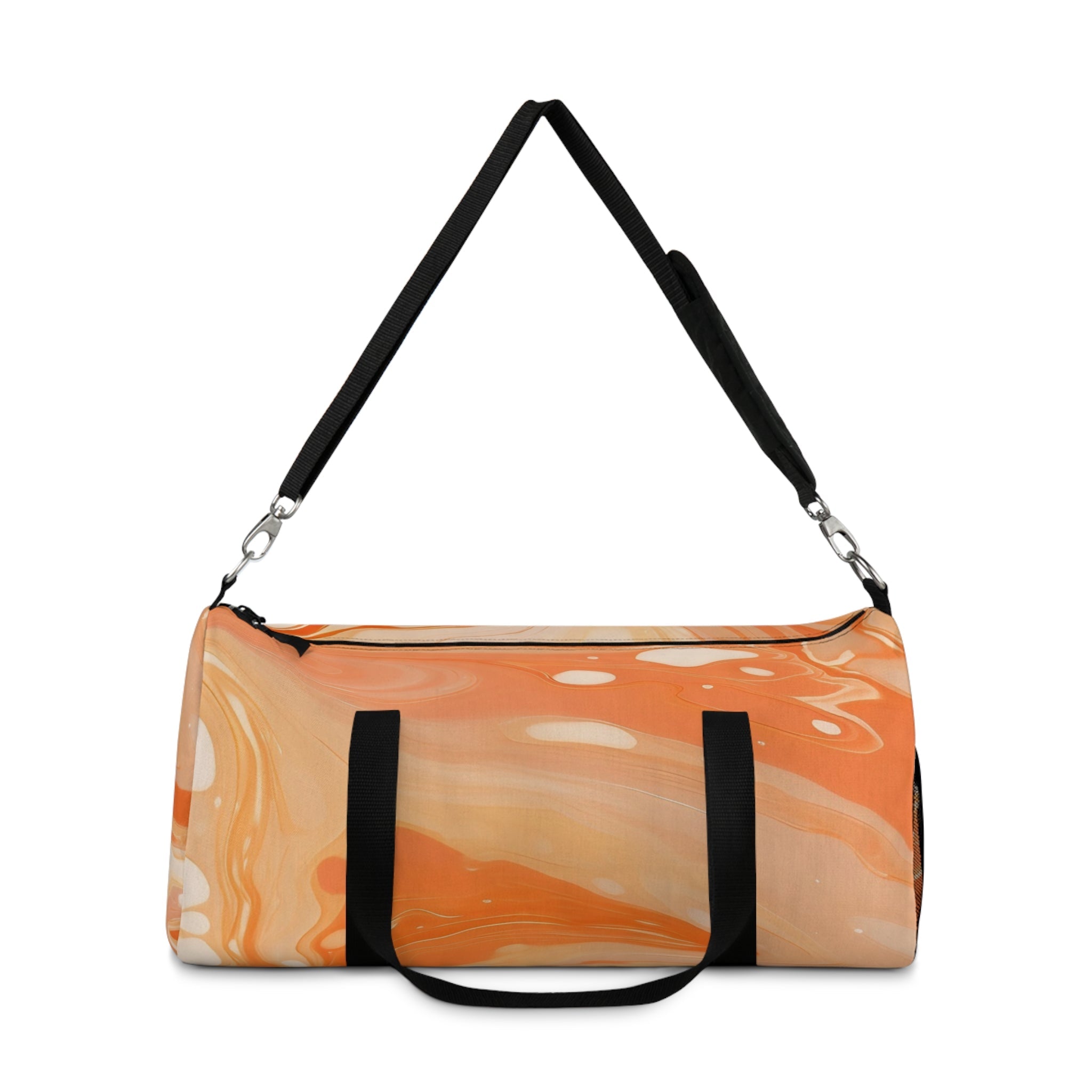 Orange and White Swirl Duffel Bags, Artsulli - Art is Long, Life is Short, Bags, , , , , , , 