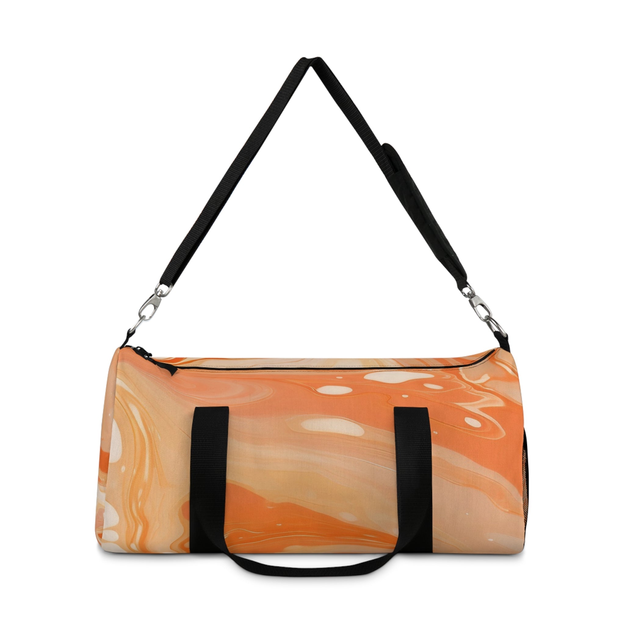 Orange and White Swirl Duffel Bags, Artsulli - Art is Long, Life is Short, Bags, , , , , , , 