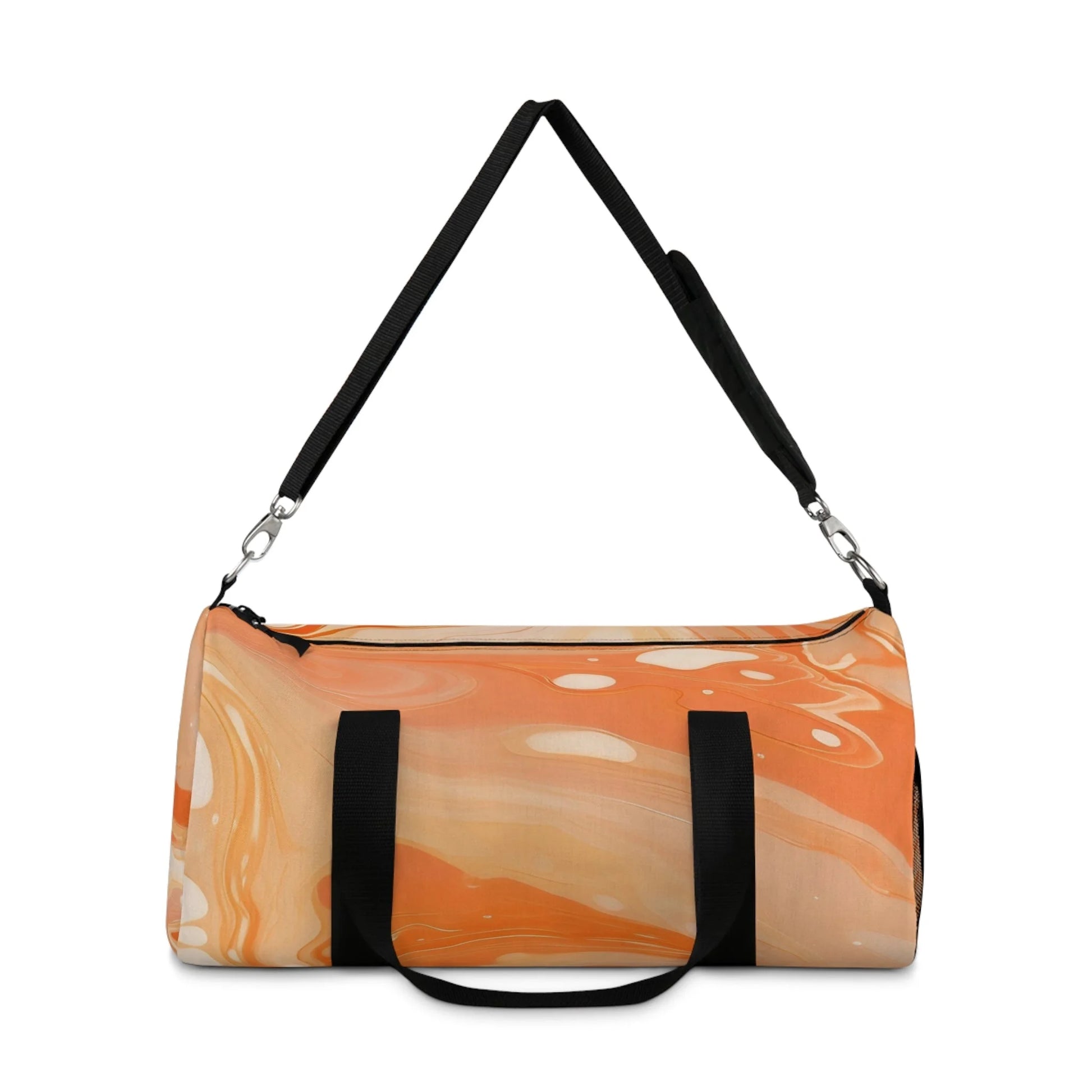 Orange and White Swirl Duffel Bags, Artsulli - Art is Long, Life is Short, Bags, , , , , , , 