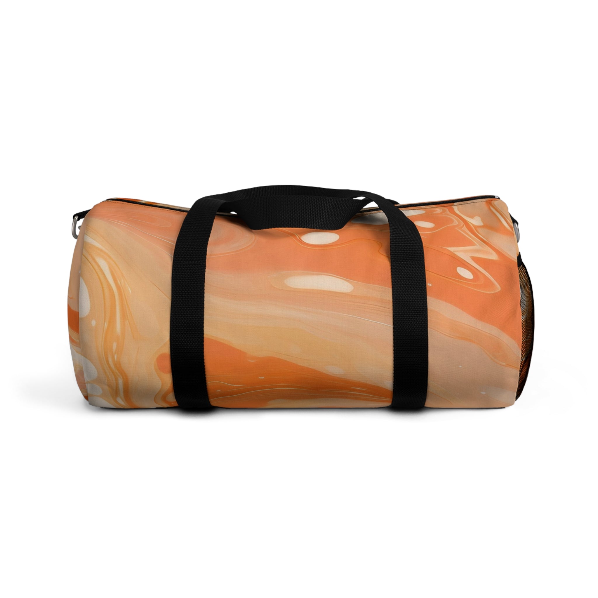 Orange and White Swirl Duffel Bags, Artsulli - Art is Long, Life is Short, Bags, Size, Small, , , , , 10822502226823815718