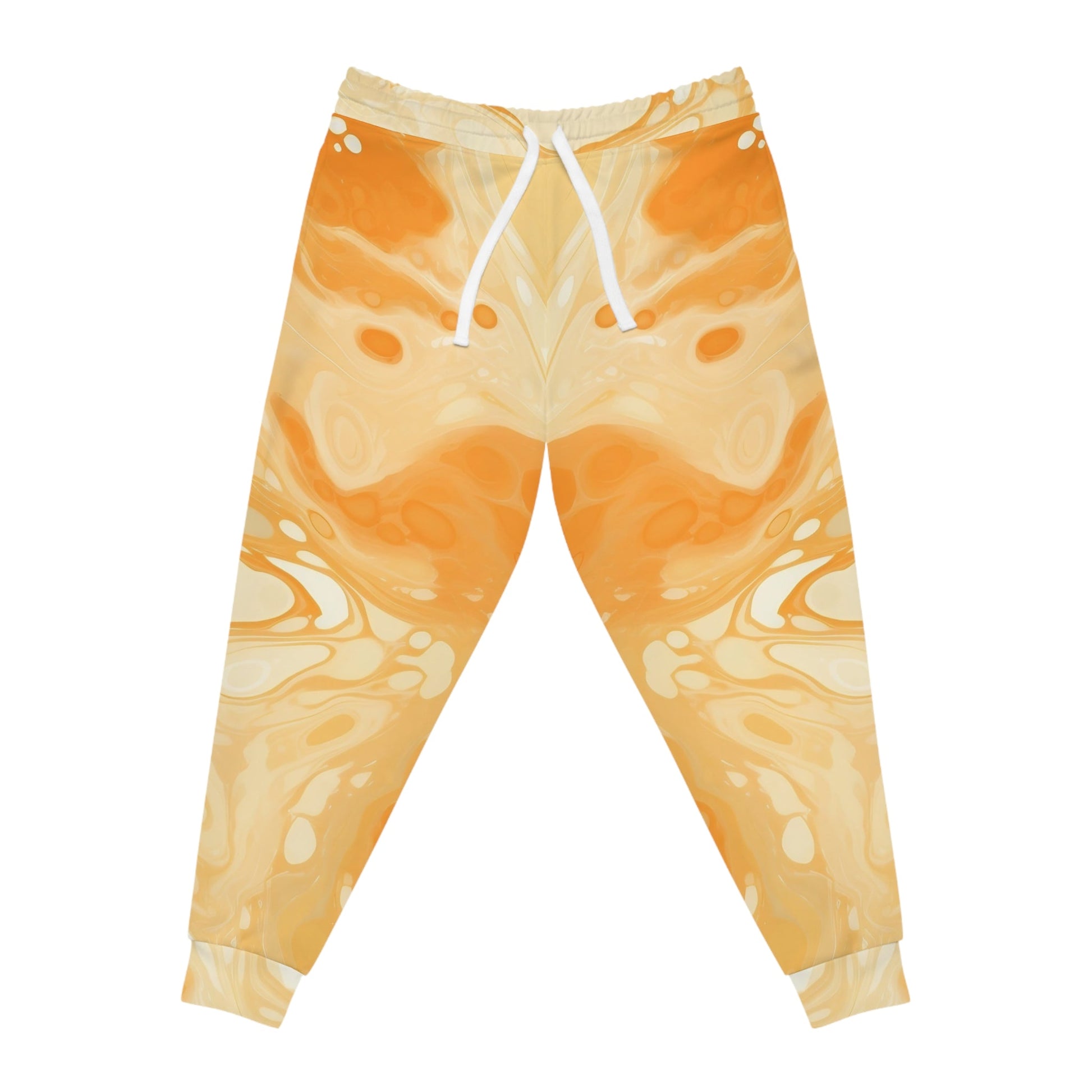 Orange and Yellow Marble Joggers, Artsulli - Art is Long, Life is Short, All Over Prints, Size, S, Color, Seam thread color automatically matched to design, , , 31119056515391619011