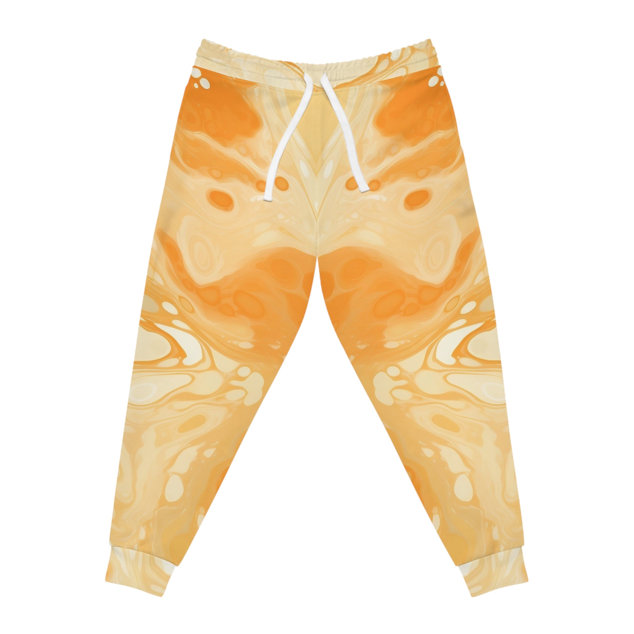 Orange and Yellow Marble Joggers, Artsulli - Art is Long, Life is Short, All Over Prints, Size, S, Color, Seam thread color automatically matched to design, , , 31119056515391619011