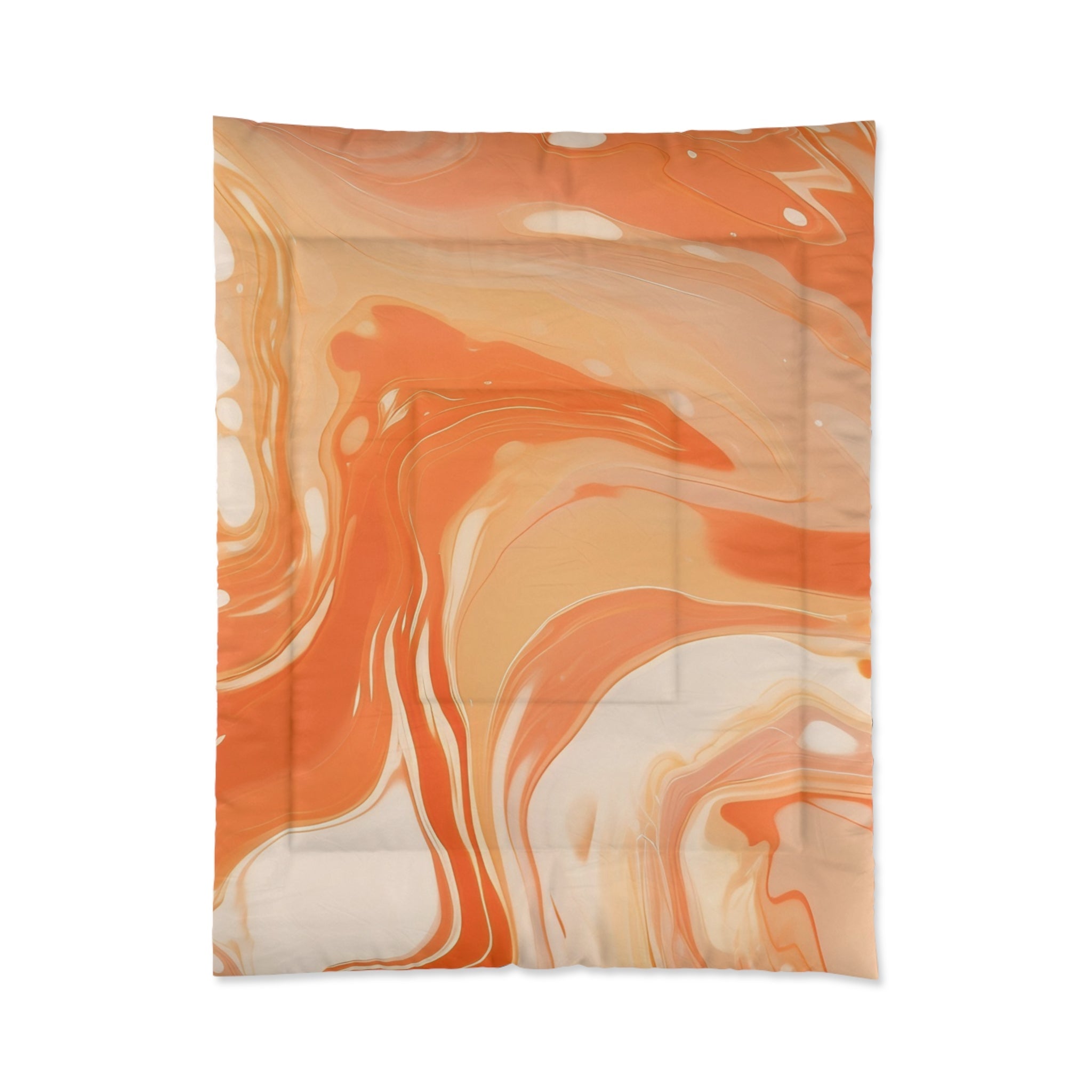 Orange Cream Marble Comforter, Artsulli - Art is Long, Life is Short, Home Decor, Size, 68" × 88", , , , , 21731671434686642438