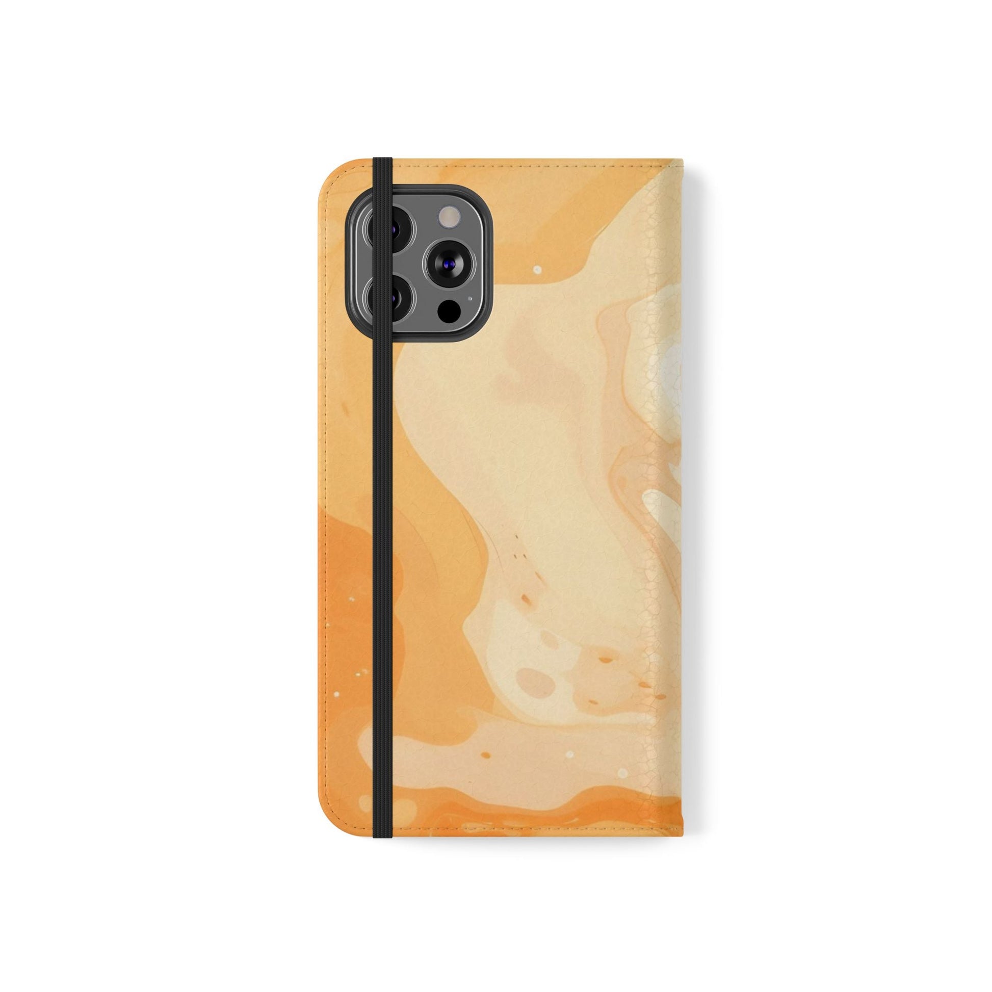 Orange Cream Marble Flip Cases, Artsulli - Art is Long, Life is Short, Phone Case, , , , , , , 