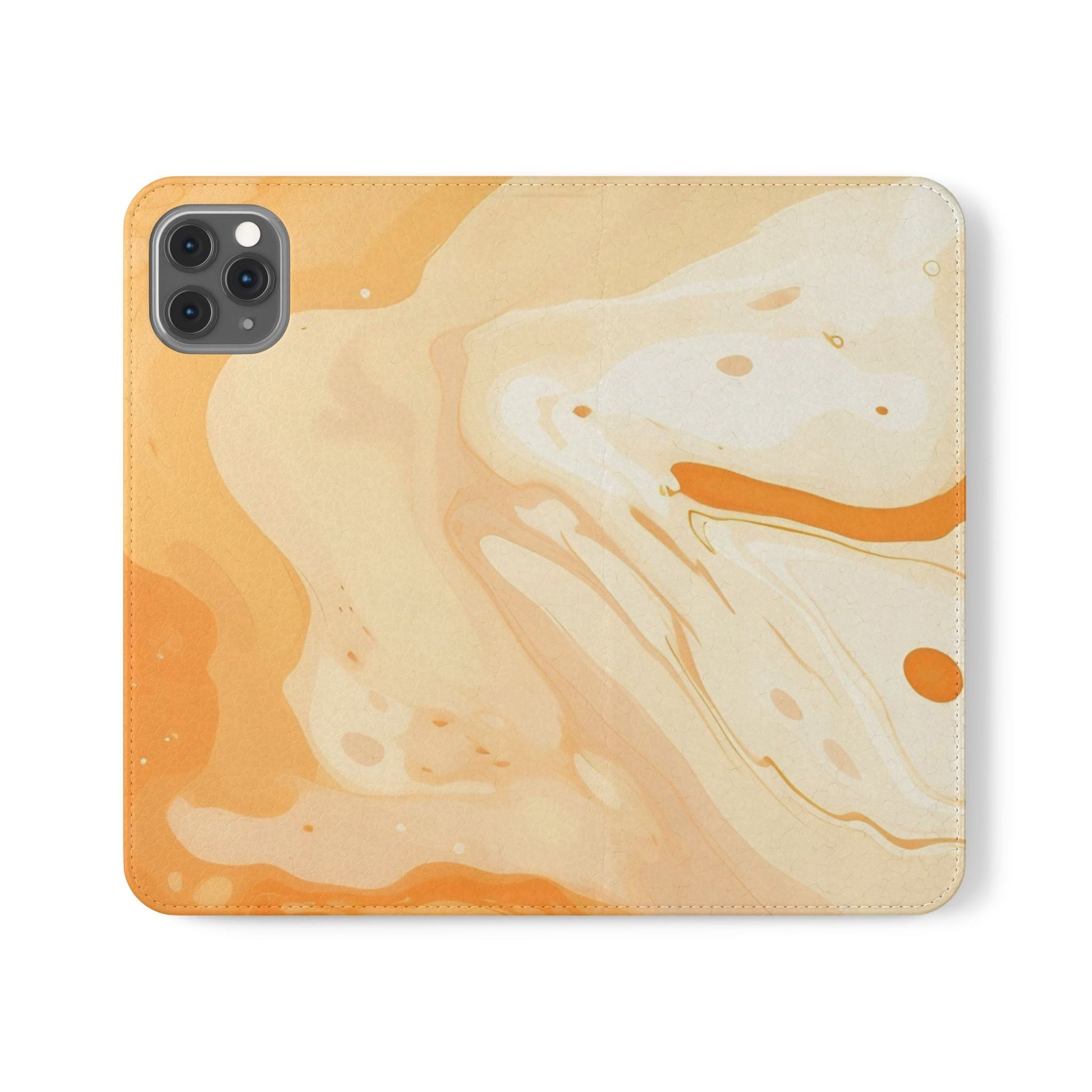 Orange Cream Marble Flip Cases, Artsulli - Art is Long, Life is Short, Phone Case, Size, iPhone 11 Pro Max, , , , , 24402366869987571134