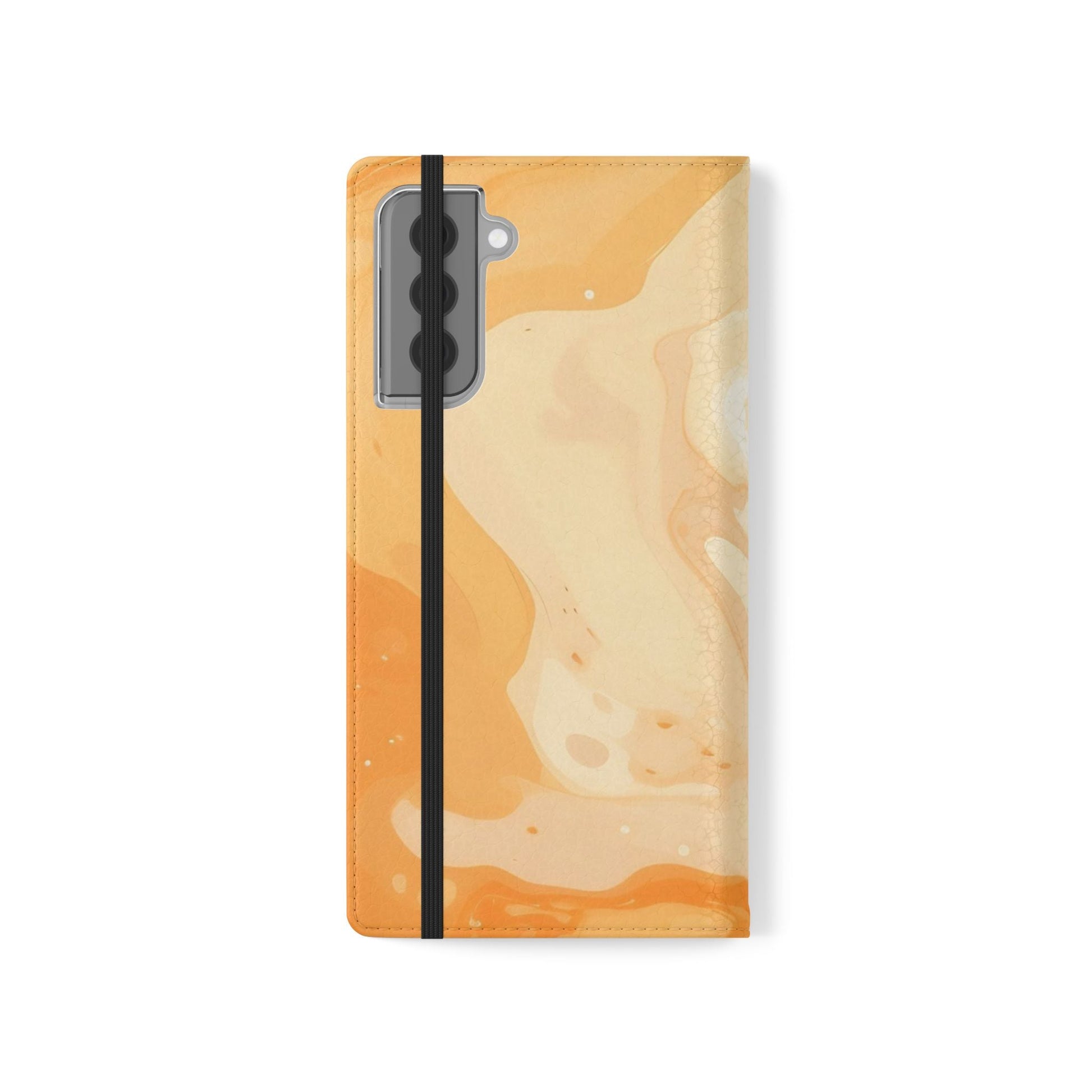 Orange Cream Marble Flip Cases, Artsulli - Art is Long, Life is Short, Phone Case, , , , , , , 