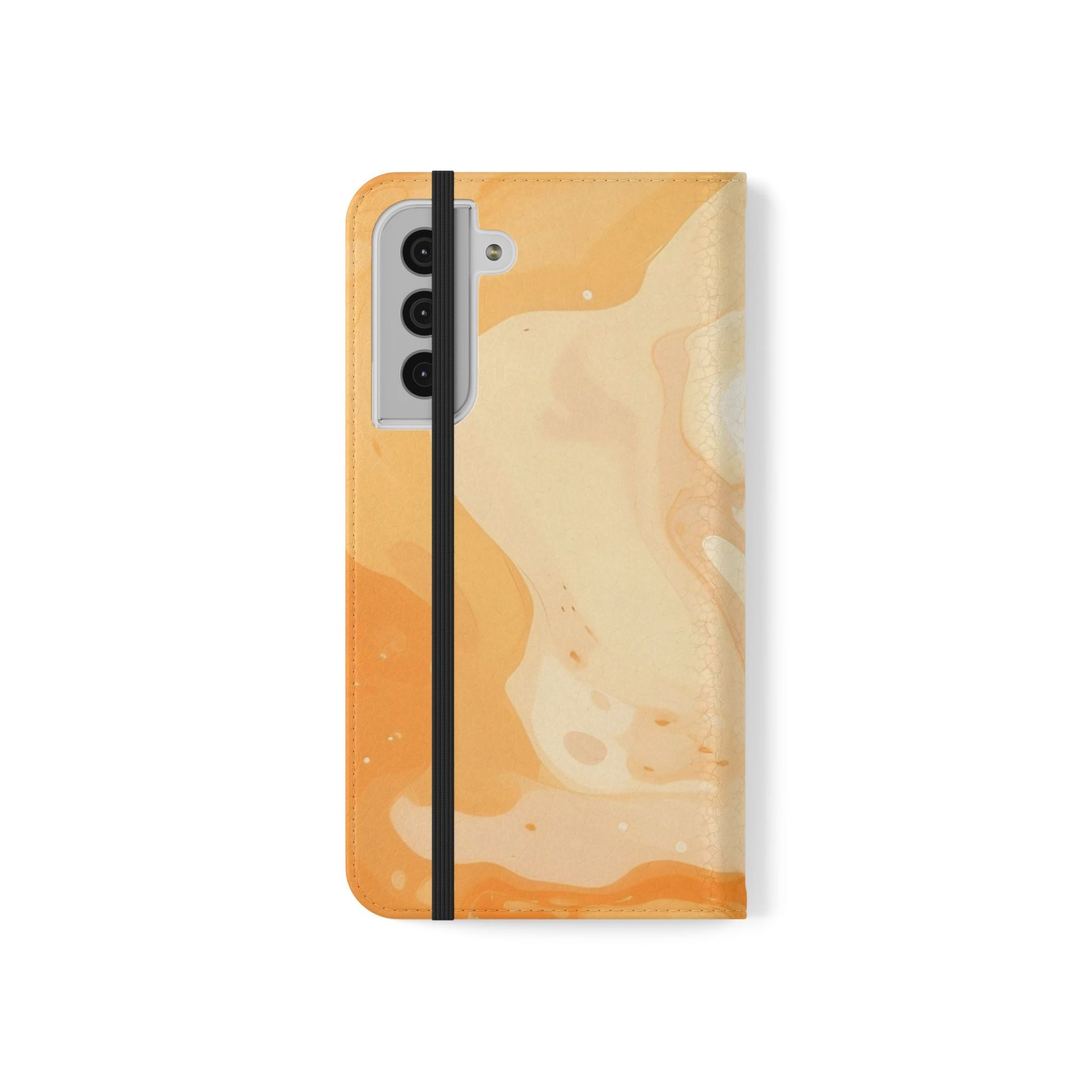 Orange Cream Marble Flip Cases, Artsulli - Art is Long, Life is Short, Phone Case, , , , , , , 