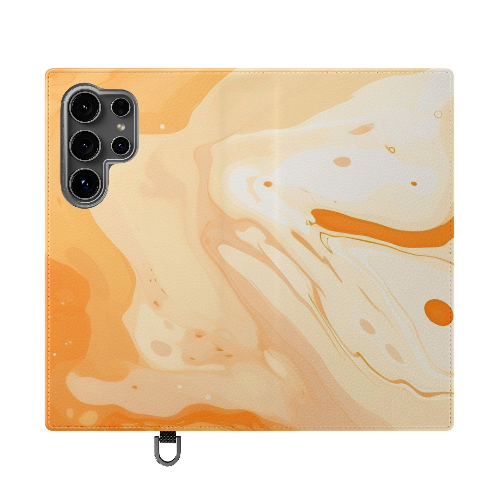 Orange Cream Marble Flip Cases, Artsulli - Art is Long, Life is Short, Phone Case, Size, Samsung Galaxy S24 Ultra, , , , , 48998861580671976382