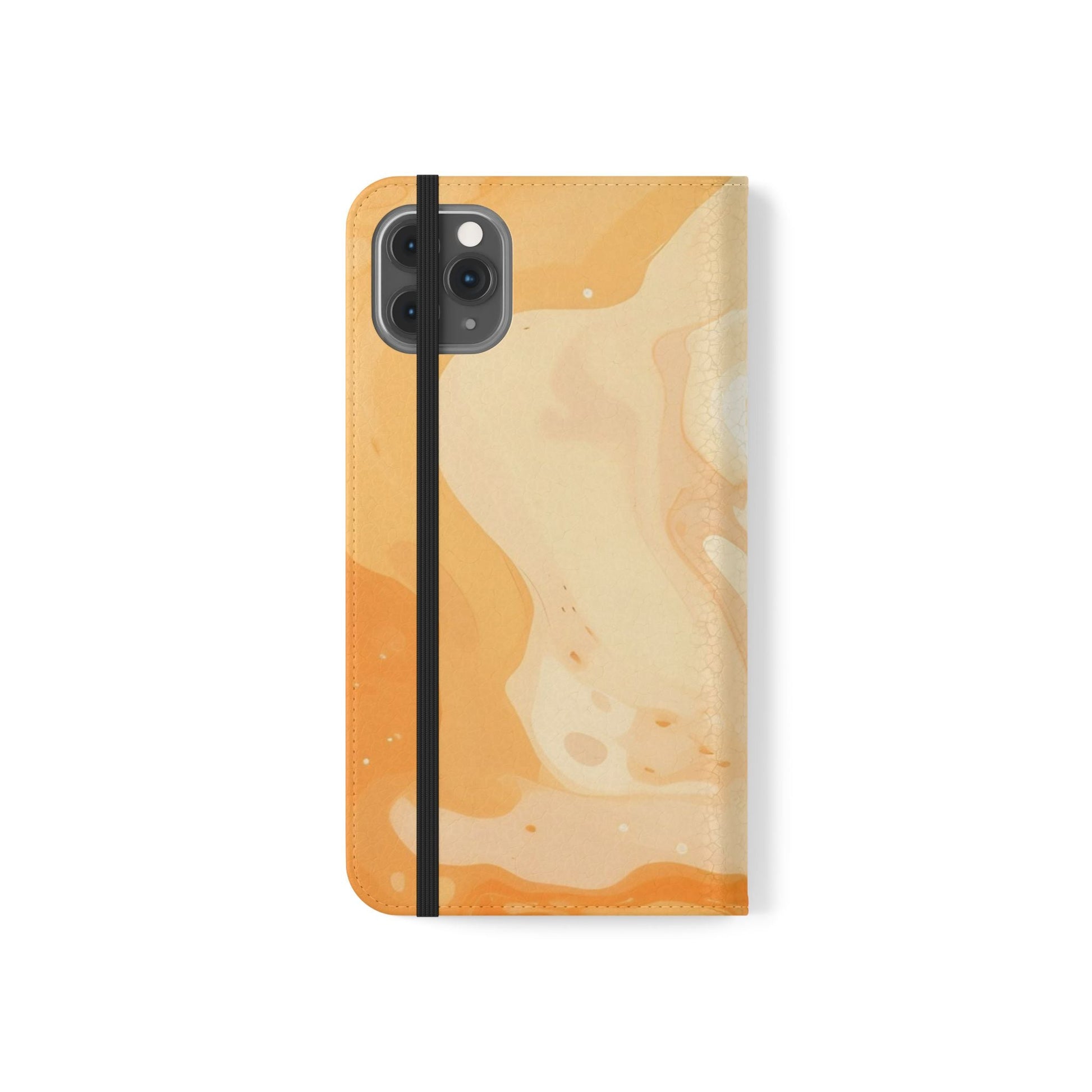Orange Cream Marble Flip Cases, Artsulli - Art is Long, Life is Short, Phone Case, , , , , , , 
