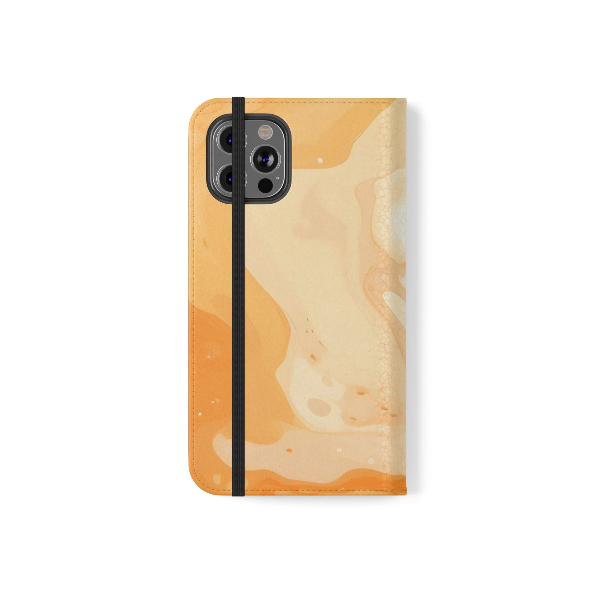 Orange Cream Marble Flip Cases, Artsulli - Art is Long, Life is Short, Phone Case, , , , , , , 