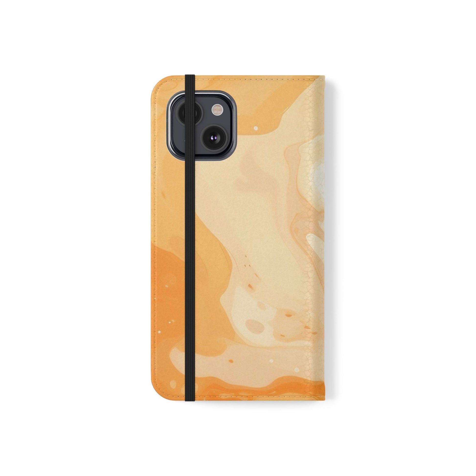 Orange Cream Marble Flip Cases, Artsulli - Art is Long, Life is Short, Phone Case, , , , , , , 