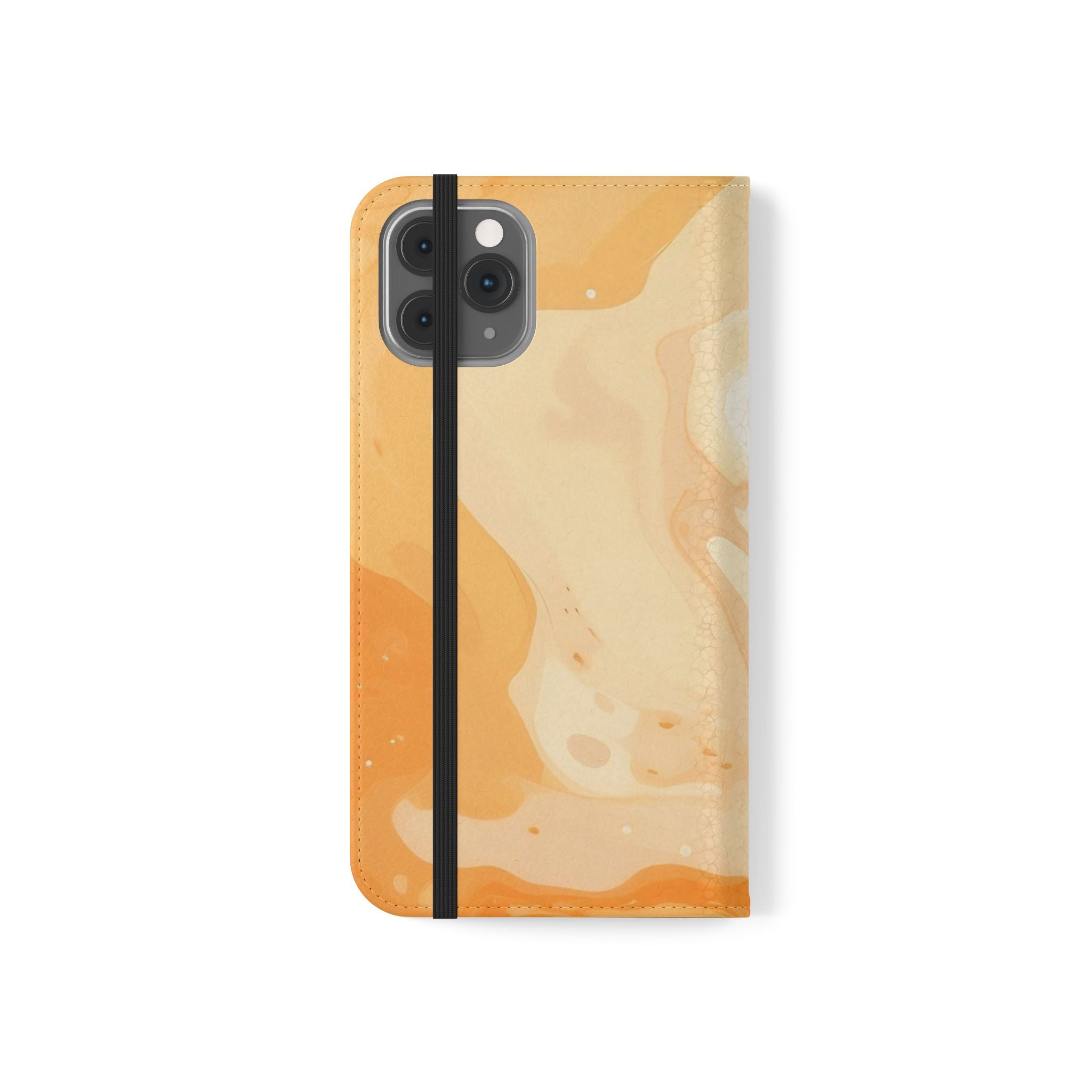 Orange Cream Marble Flip Cases, Artsulli - Art is Long, Life is Short, Phone Case, , , , , , , 