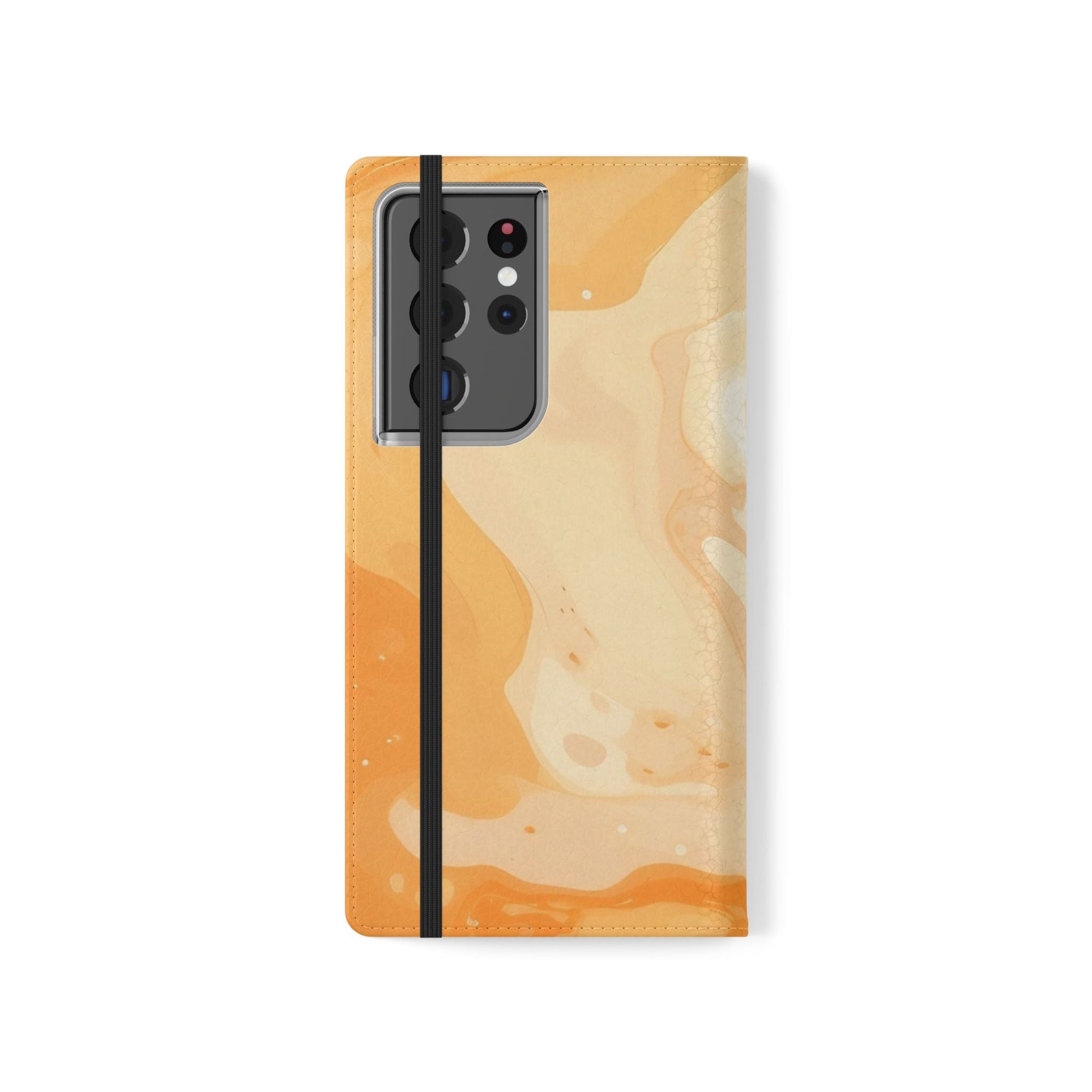 Orange Cream Marble Flip Cases, Artsulli - Art is Long, Life is Short, Phone Case, , , , , , , 