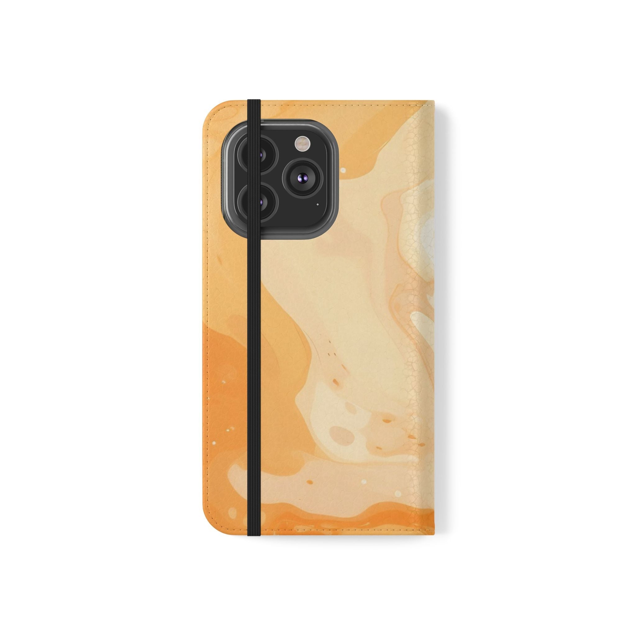 Orange Cream Marble Flip Cases, Artsulli - Art is Long, Life is Short, Phone Case, , , , , , , 