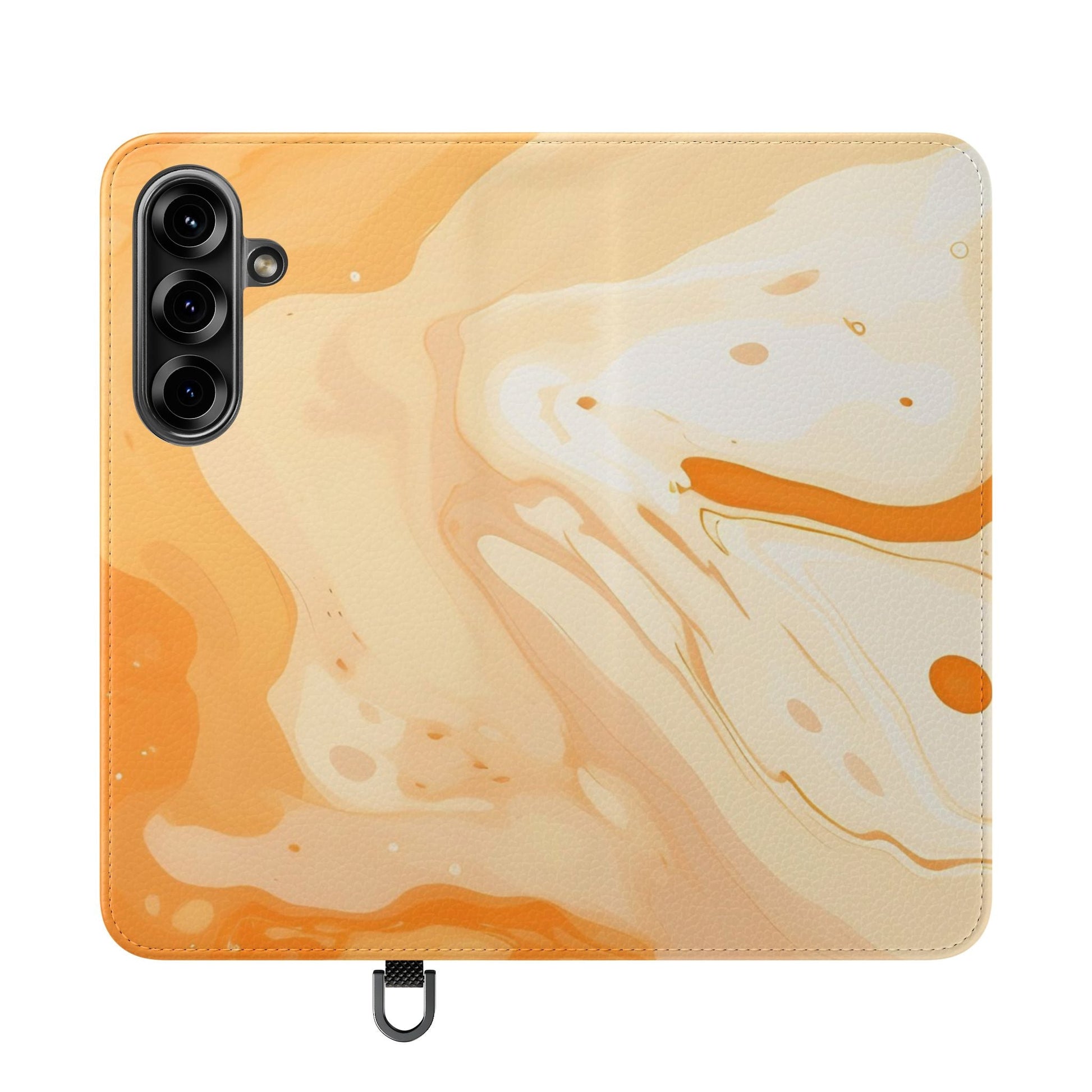 Orange Cream Marble Flip Cases, Artsulli - Art is Long, Life is Short, Phone Case, Size, Samsung Galaxy S25, , , , , 20798825031677243871