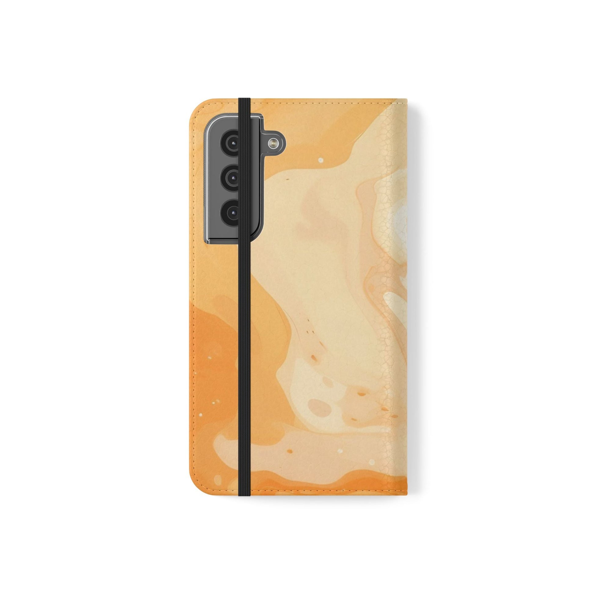 Orange Cream Marble Flip Cases, Artsulli - Art is Long, Life is Short, Phone Case, , , , , , , 