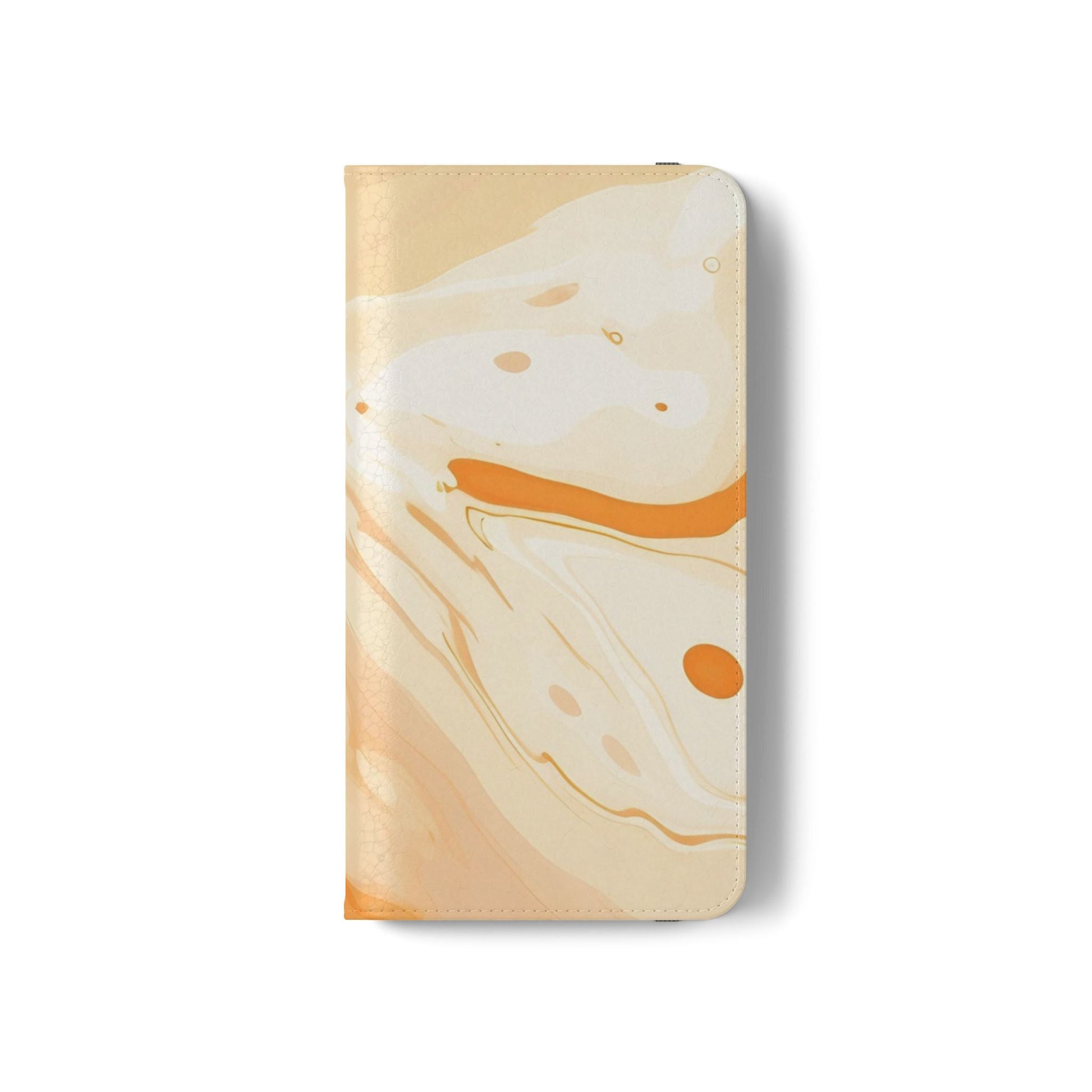 Orange Cream Marble Flip Cases, Artsulli - Art is Long, Life is Short, Phone Case, , , , , , , 