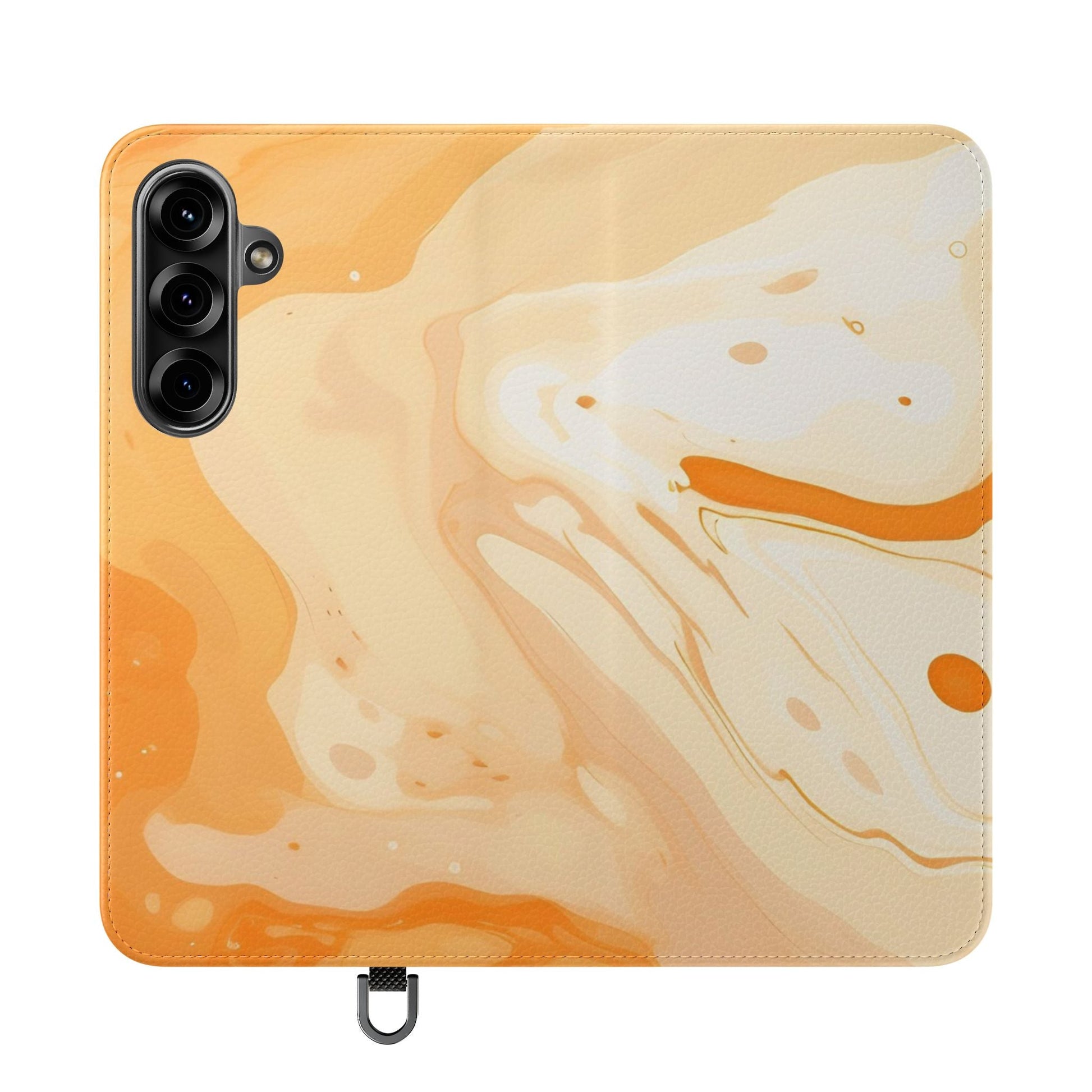 Orange Cream Marble Flip Cases, Artsulli - Art is Long, Life is Short, Phone Case, Size, Samsung Galaxy S25 Plus, , , , , 22505042204487161058