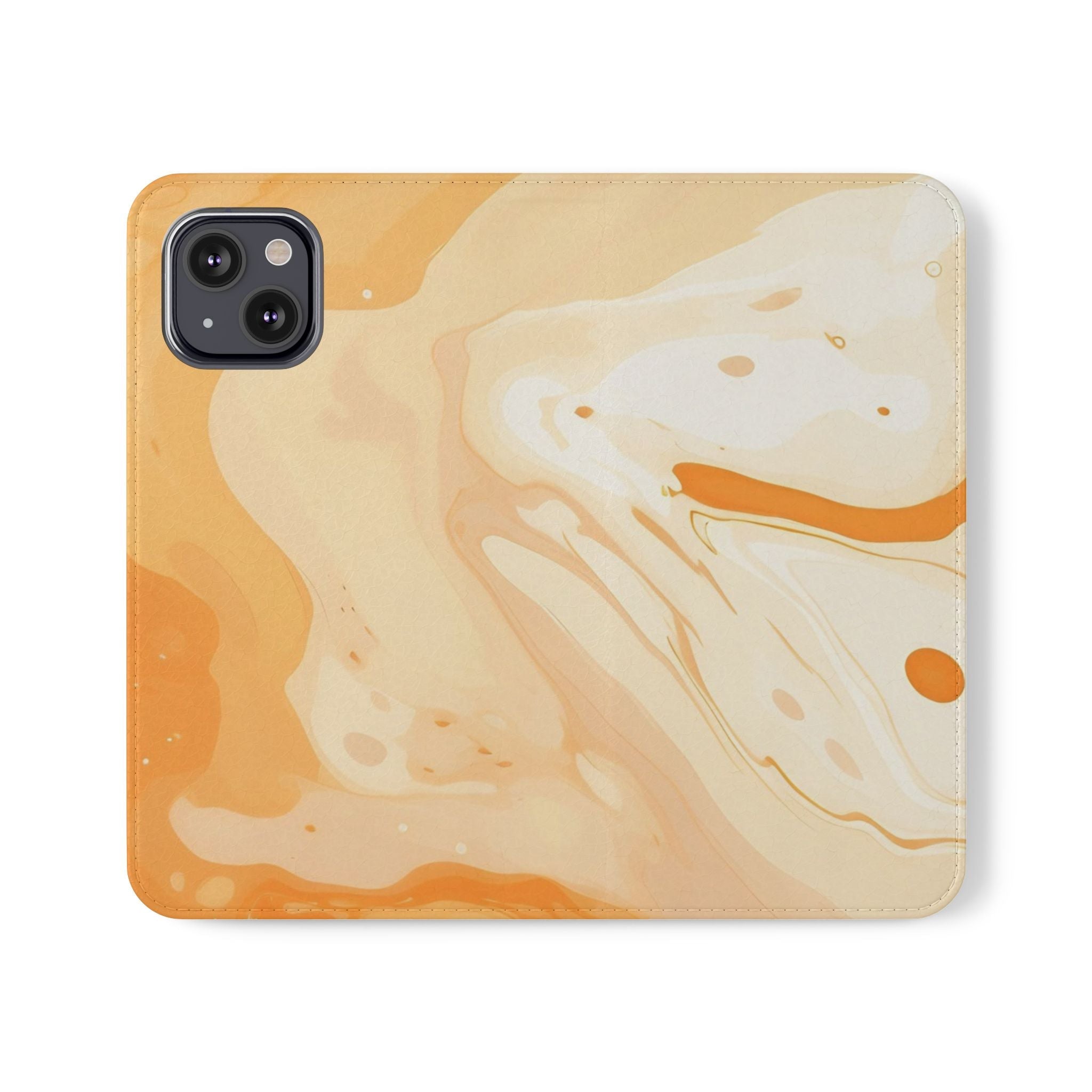 Orange Cream Marble Flip Cases, Artsulli - Art is Long, Life is Short, Phone Case, Size, iPhone 13, , , , , 21718566516730154907