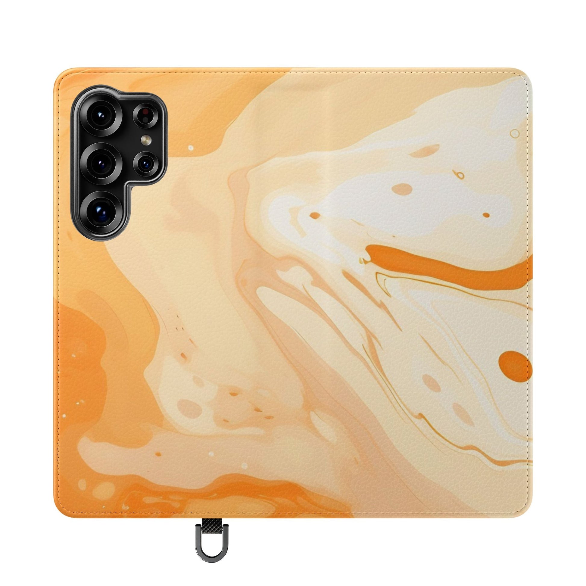 Orange Cream Marble Flip Cases, Artsulli - Art is Long, Life is Short, Phone Case, Size, Samsung Galaxy S25 Ultra, , , , , 28180333773926293975
