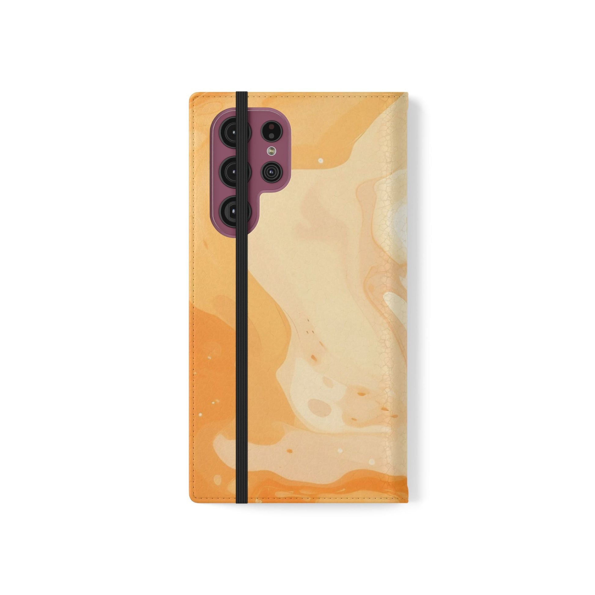 Orange Cream Marble Flip Cases, Artsulli - Art is Long, Life is Short, Phone Case, , , , , , , 