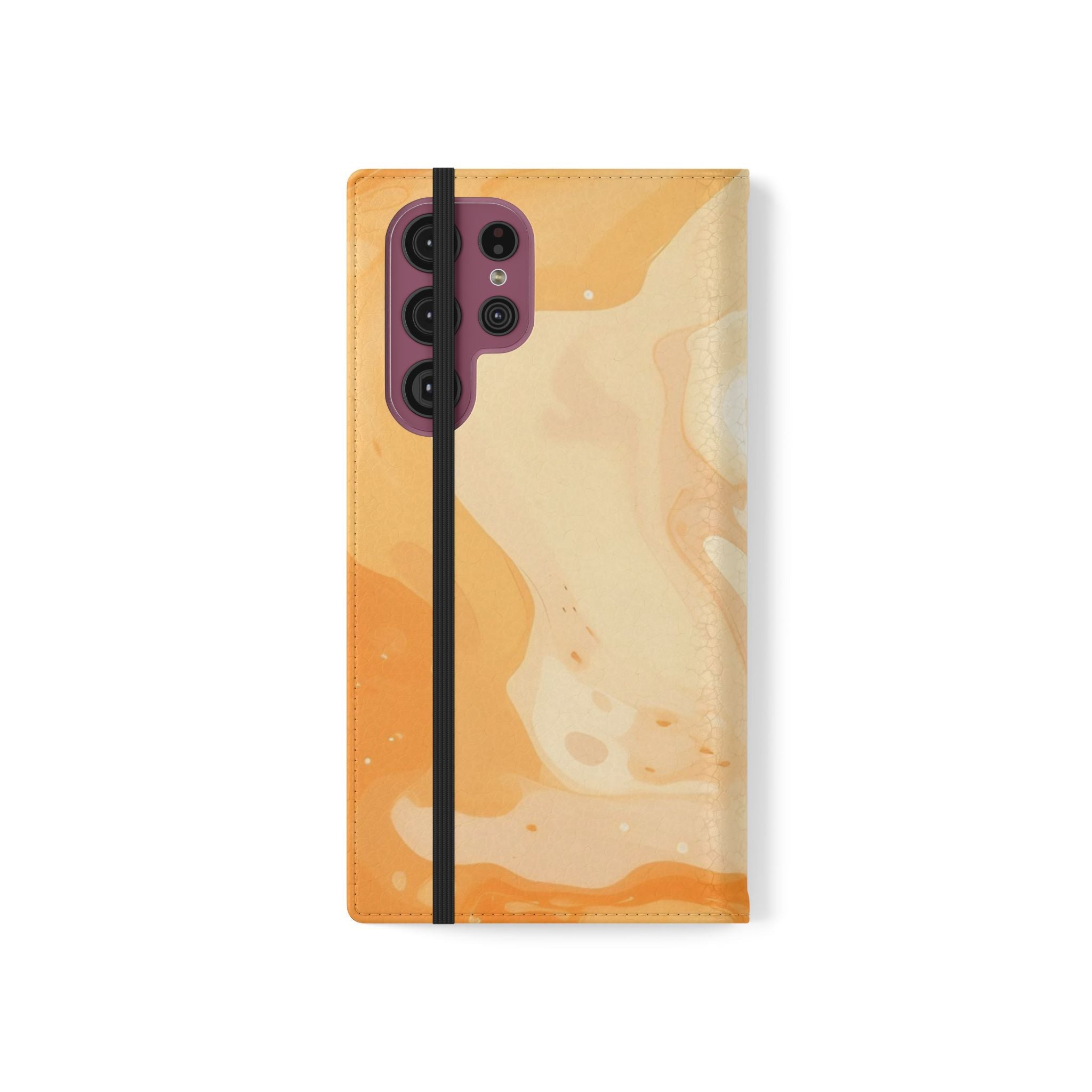 Orange Cream Marble Flip Cases, Artsulli - Art is Long, Life is Short, Phone Case, , , , , , , 