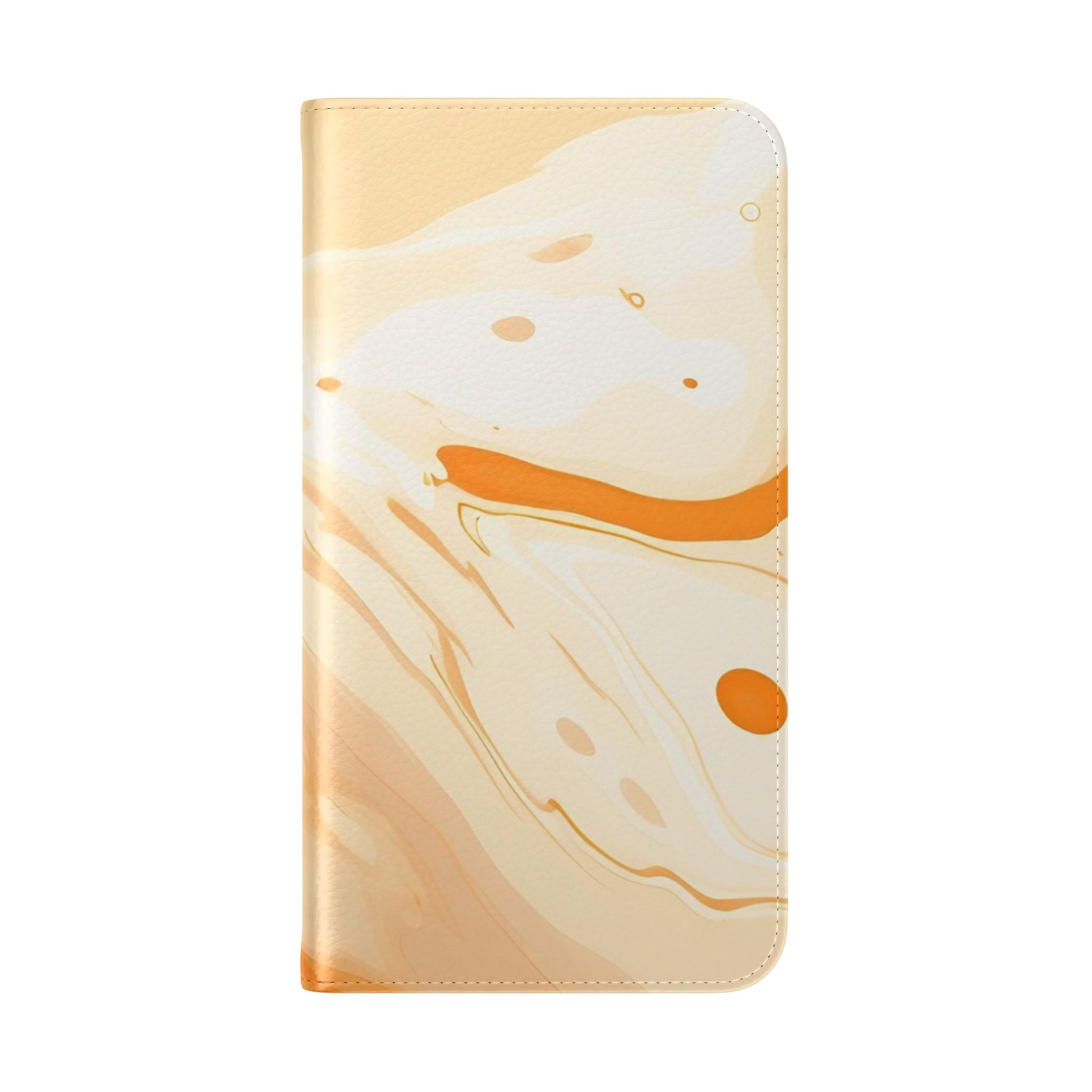 Orange Cream Marble Flip Cases, Artsulli - Art is Long, Life is Short, Phone Case, , , , , , , 