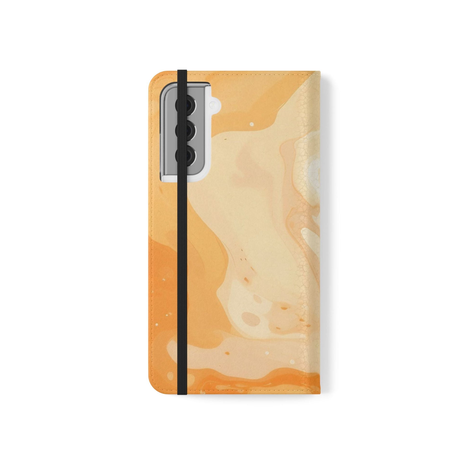 Orange Cream Marble Flip Cases, Artsulli - Art is Long, Life is Short, Phone Case, , , , , , , 
