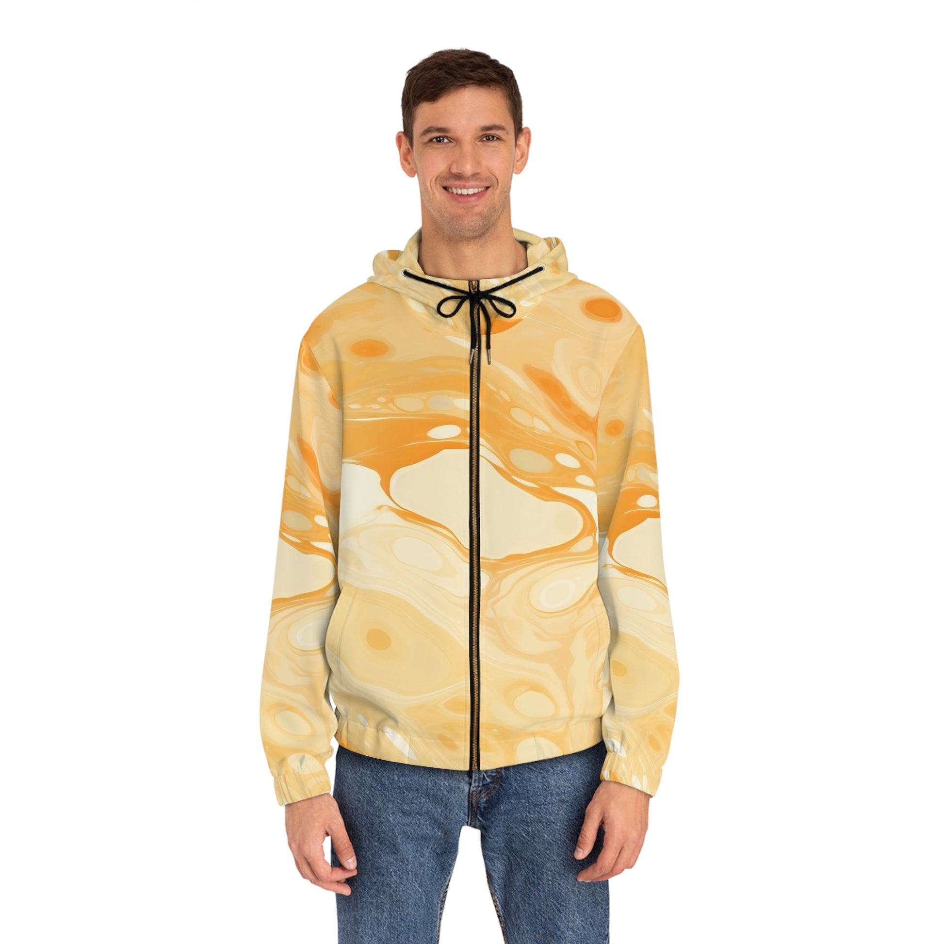 Orange Cream Marble Full Zip Hoodie, Artsulli - Art is Long, Life is Short, All Over Prints, , , , , , , 
