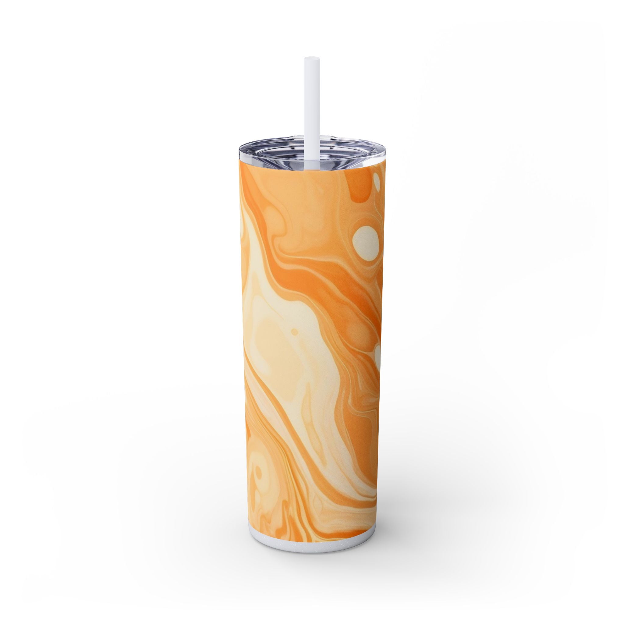 Orange Cream Marble Maars Skinny Tumbler, Artsulli - Art is Long, Life is Short, Mug, Finish, Glossy, Color, Glitter Iceberg, Size, 20oz, 24892153656381005238